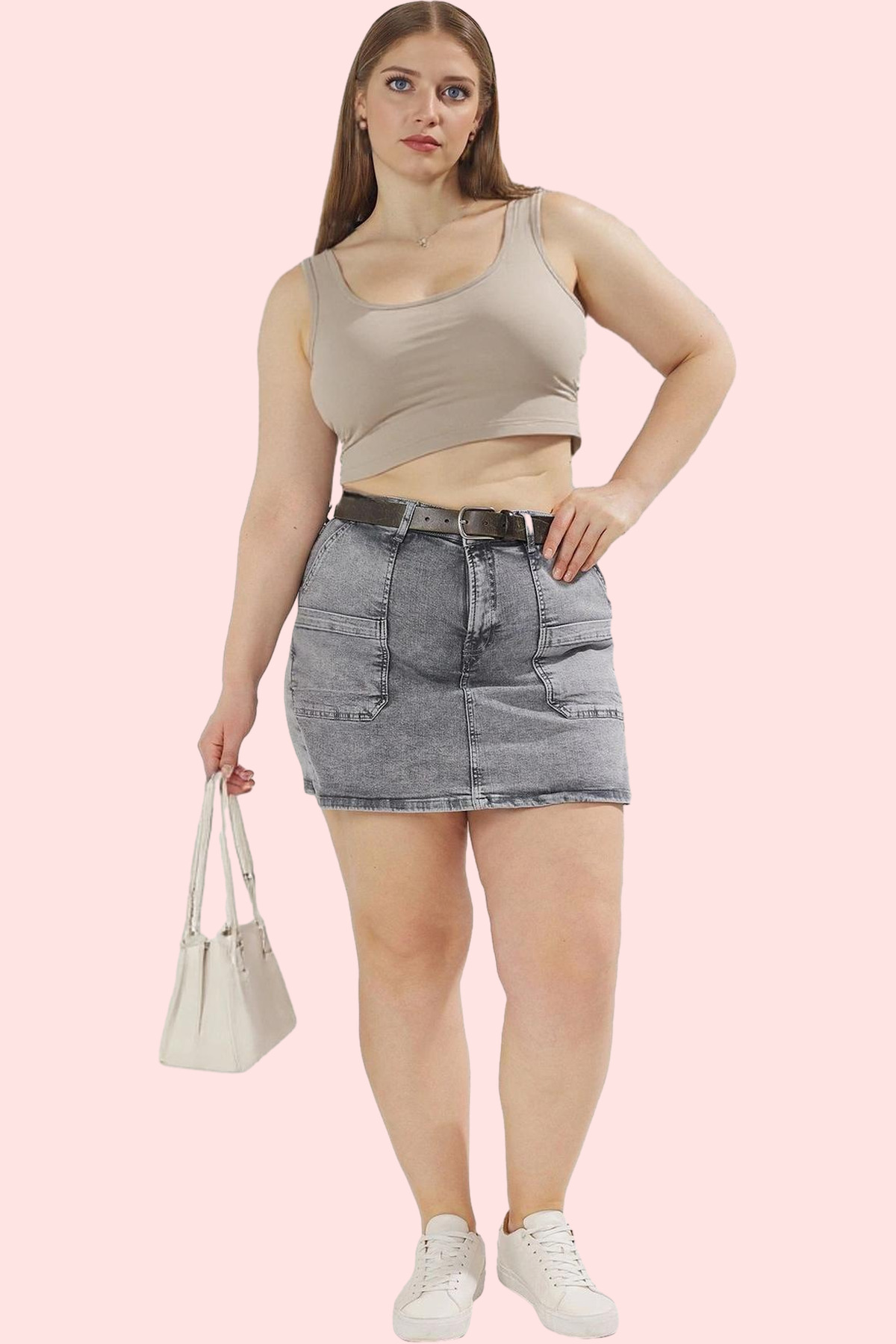 Kadın Denim Şort Etek Yüksek Bel Kısa Boy Casual Günlük Hafta Sonu Yaz Aylarının Vazgeçilmezi