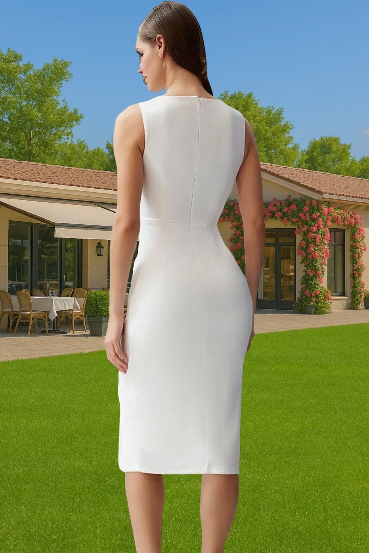 Kadın Midi Boy Bodycon Elbise Cut Out Detaylı Modern Stil Şık Tasarım Yaz Aylarının Vazgeçilmezi