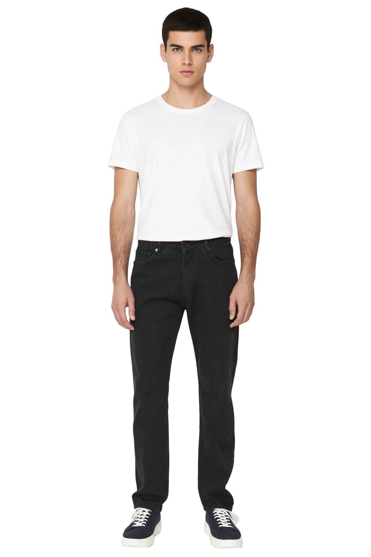 Erkek Moda Straight Fit Denim Pantolon Pamuk Günlük Kullanım Hafta Sonu Mevsimlik Kullanım
