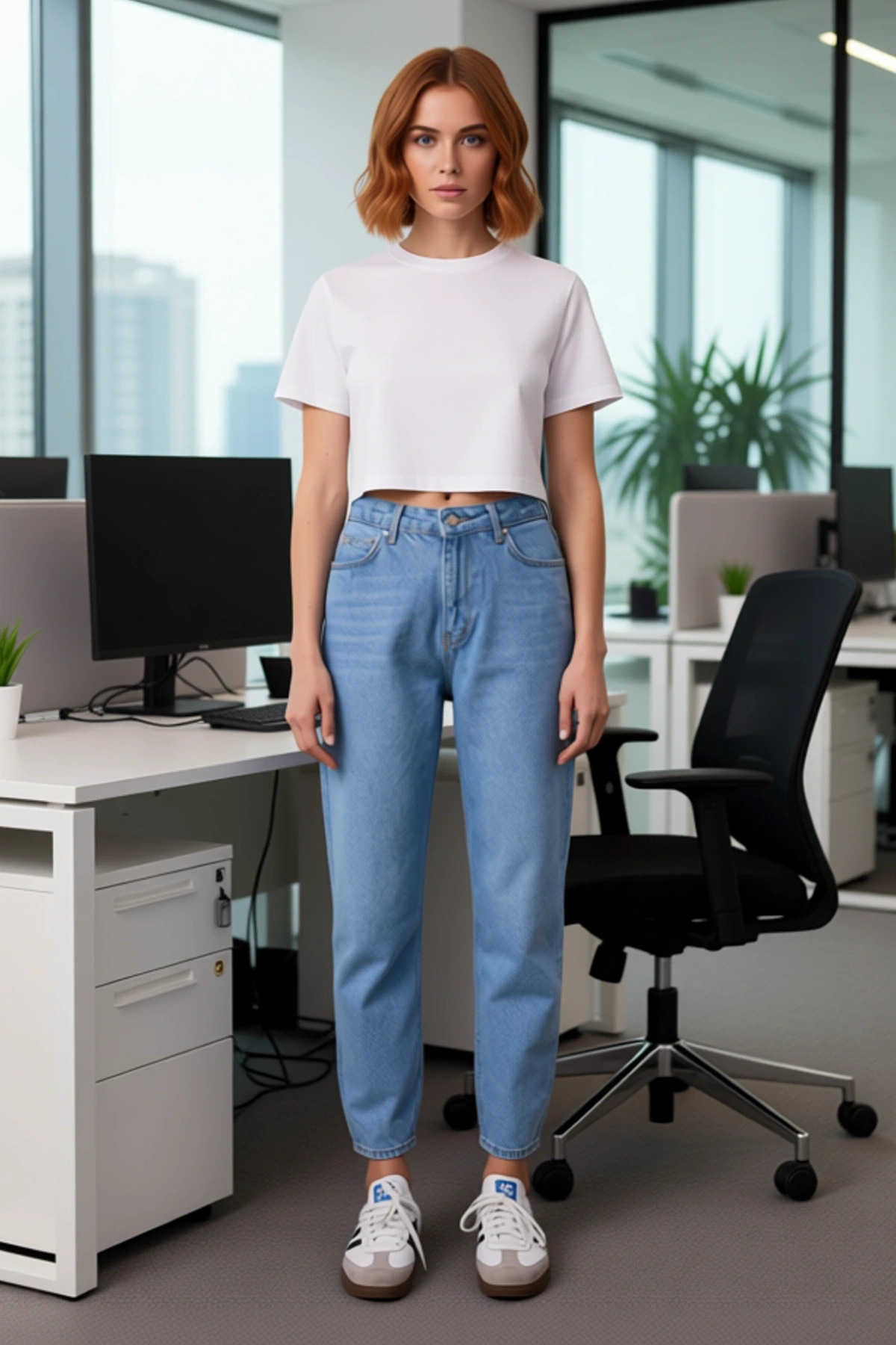 Kadın Moda Yüksek Bel Geniş Paça Mom Jean Uzun Boy Pamuklu Günlük Kullanım Mevsimlik Kullanım