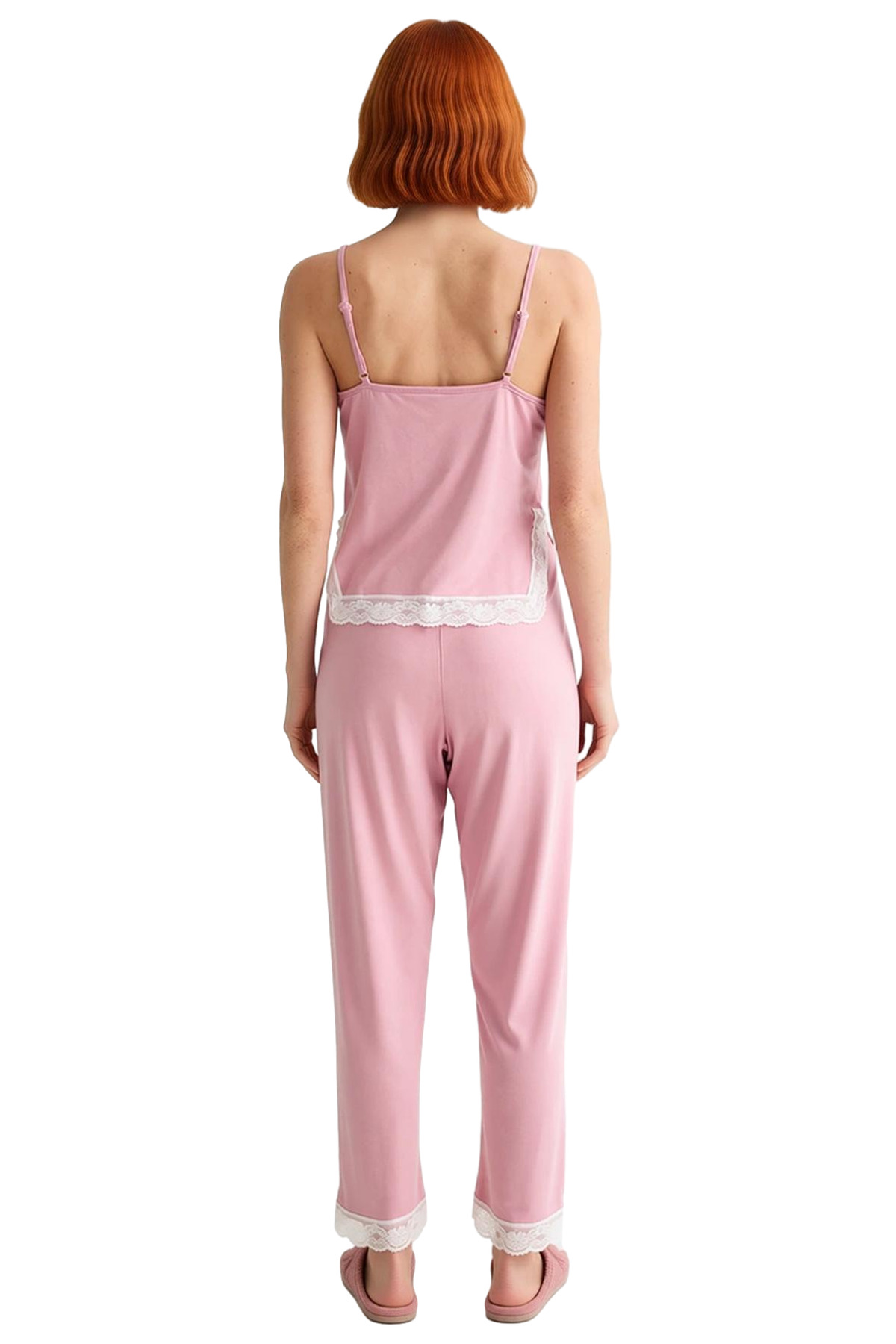 Kadın Viskoz Örme Pijama Takımı İnce Askılı Regular Kalıp Özenle Seçilmiş Seçkin Malzeme