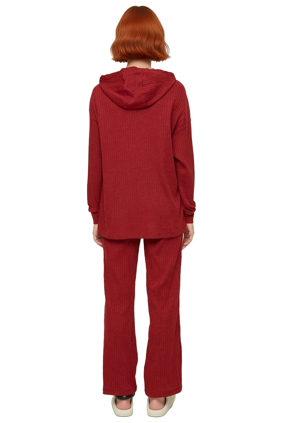 Kadın Kapüşonlu Pijama Takımı Rahat Kalıp Örme Kumaş Dayanıklı Malzeme Trend Tasarım