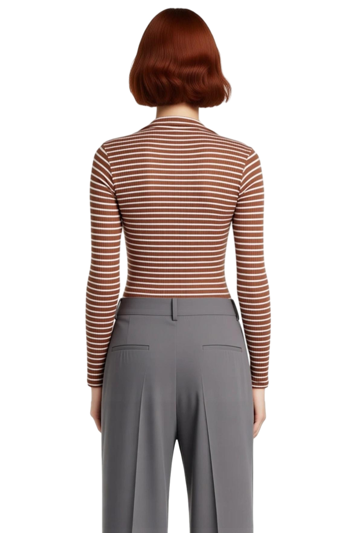 Kadın Polo Yaka Düğmeli Slim Fit Uzun Kollu Örme Kaliteli Şık Rahat Modern Zarif