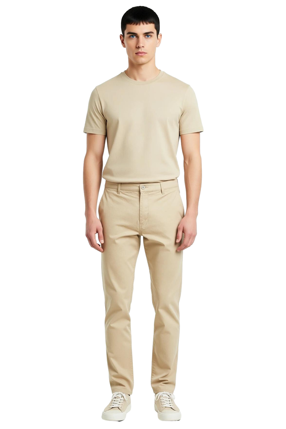 Erkek Moda Regular Fit Chino Gabardin Pantolon Pamuklu Günlük Kombinler İçin Yazlık