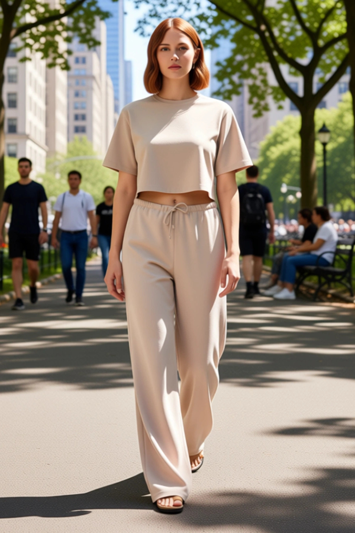 Kadın Moda Yüksek Bel Geniş Paça Straight Pantolon Bağlama Detaylı Günlük Kullanım Modern Tasarım