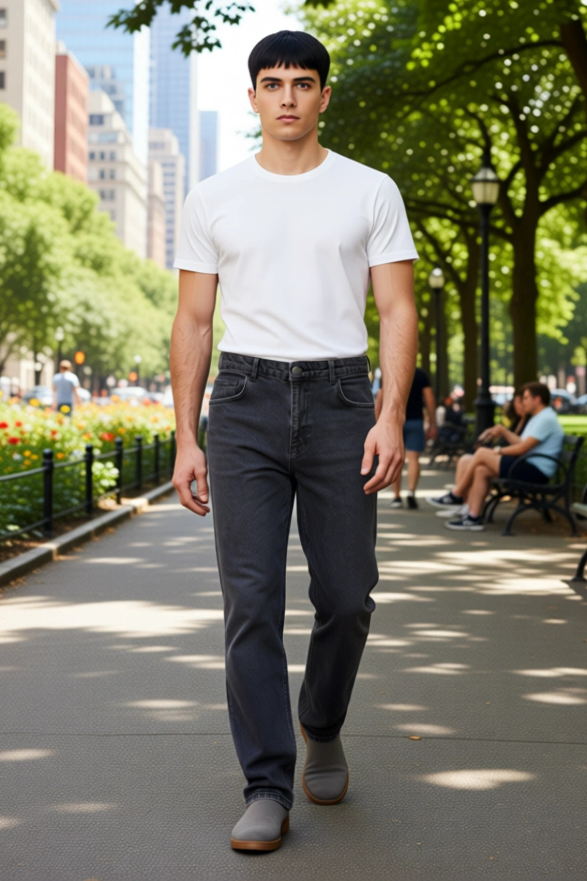 Erkek Moda Baggy 90s Straight Fit Kot Pantolon Normal Bel Denim Günlük Kombinler Modern Tasarım
