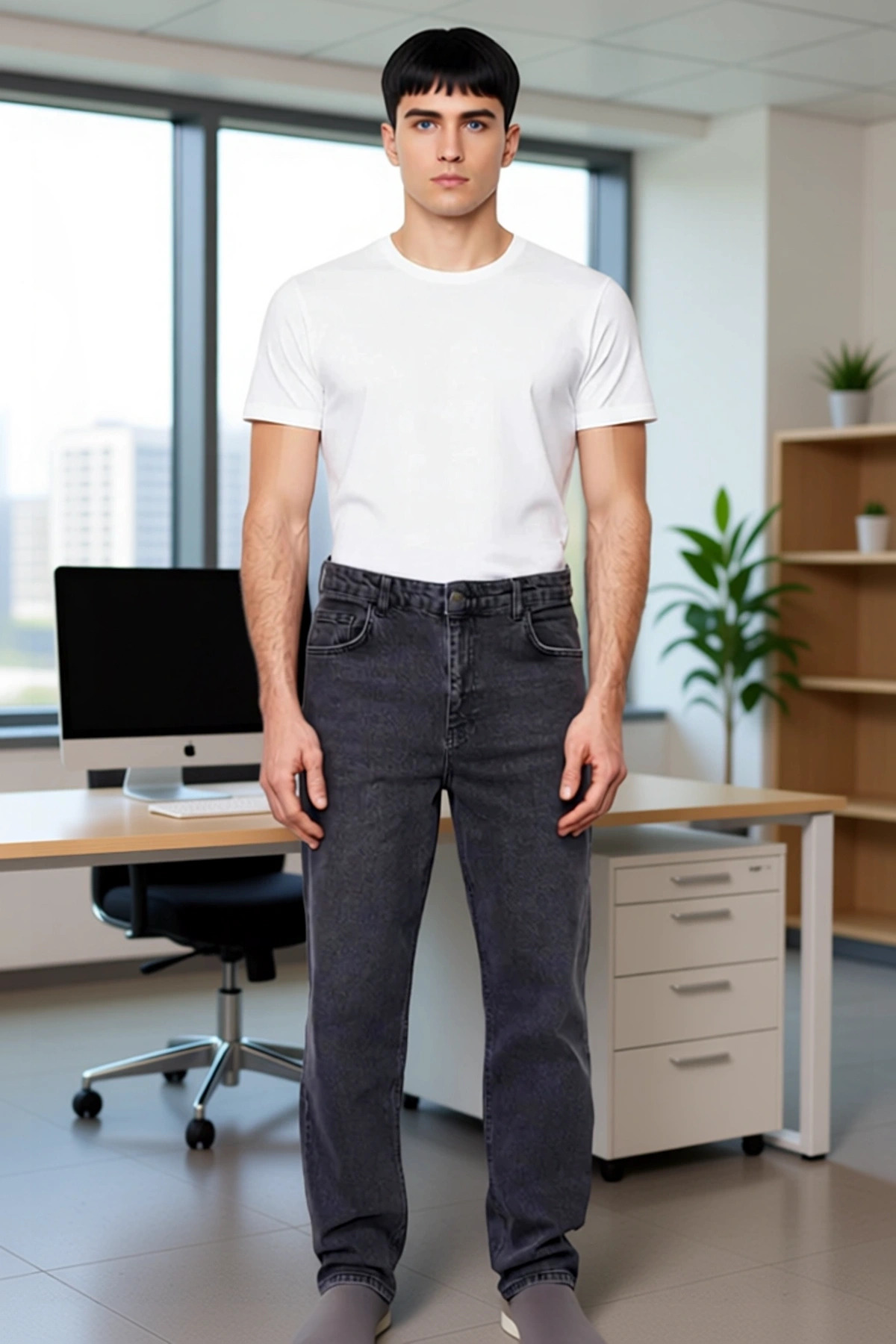 Erkek Moda Baggy 90s Straight Fit Kot Pantolon Normal Bel Denim Günlük Kombinler Modern Tasarım