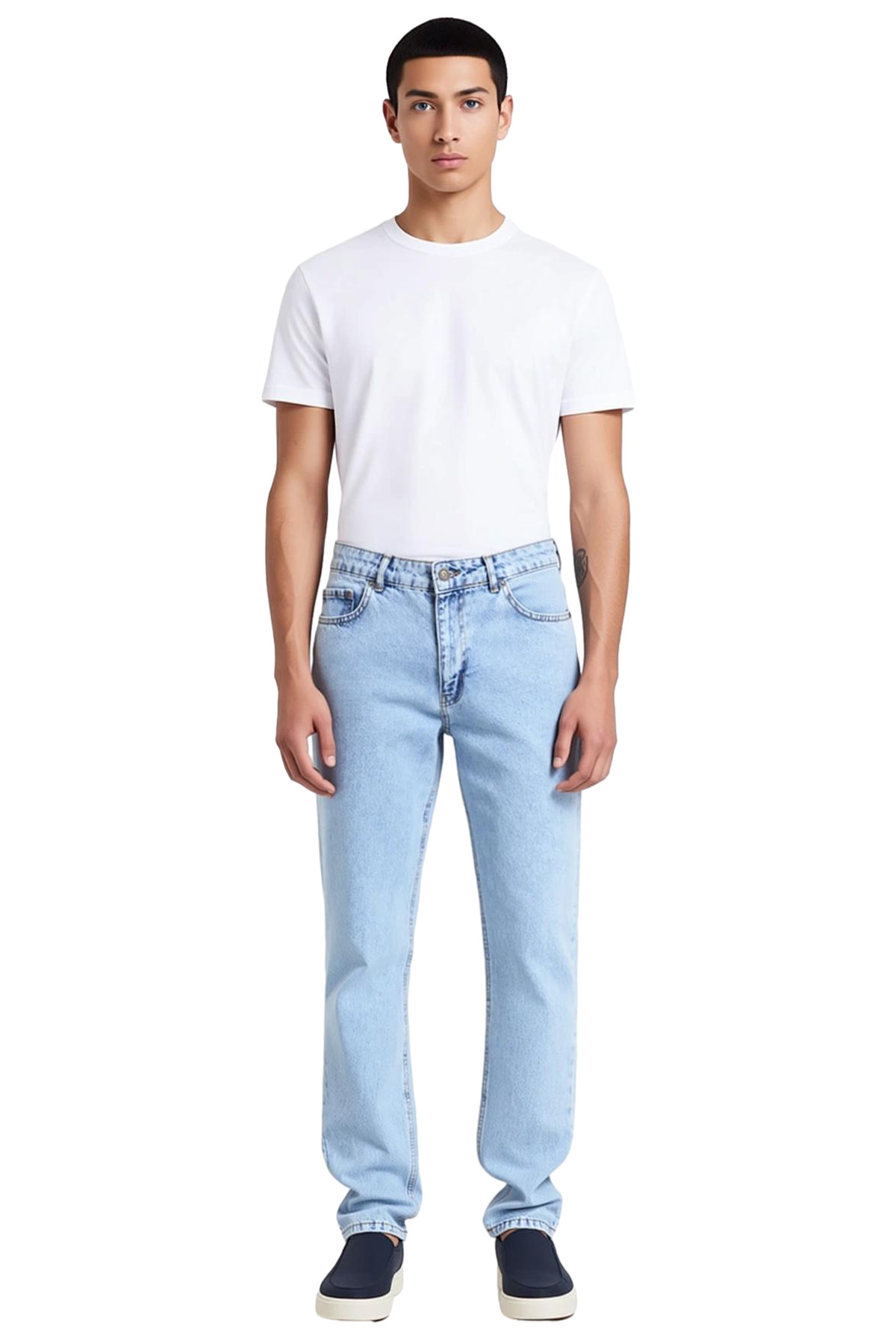 Erkek Moda Regular Fit Kot Pantolon Pamuk Denim Kumaş Günlük Stil Hafta Sonu Mevsimlik Kullanım