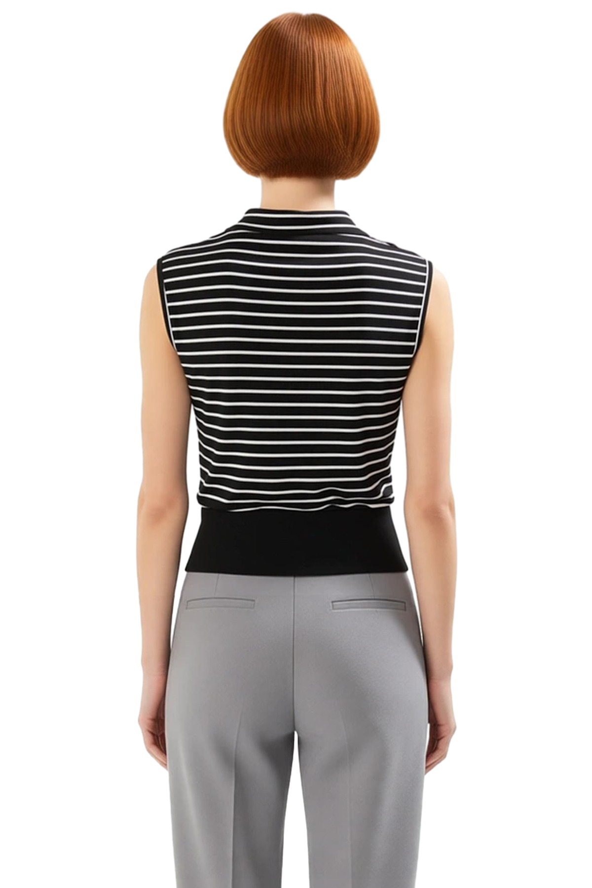 Çizgili Fitted Polo Yaka Yazlık Bluz Rahat Günlük Seçkin Malzeme Premium Kalite