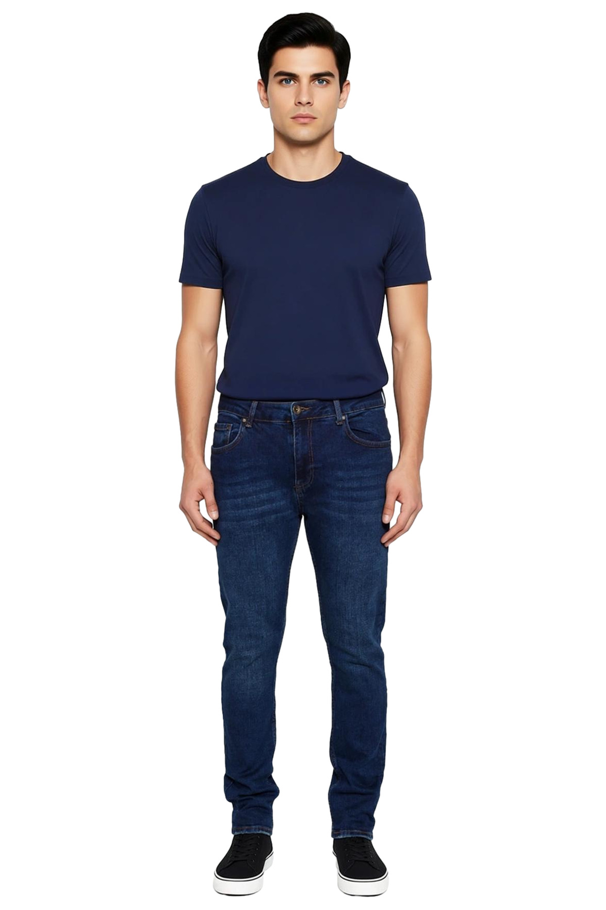 Erkek Moda Slim Fit Dar Kesim Denim Kot Pantolon Pamuk Casual Günlük Mevsimlik Kullanım