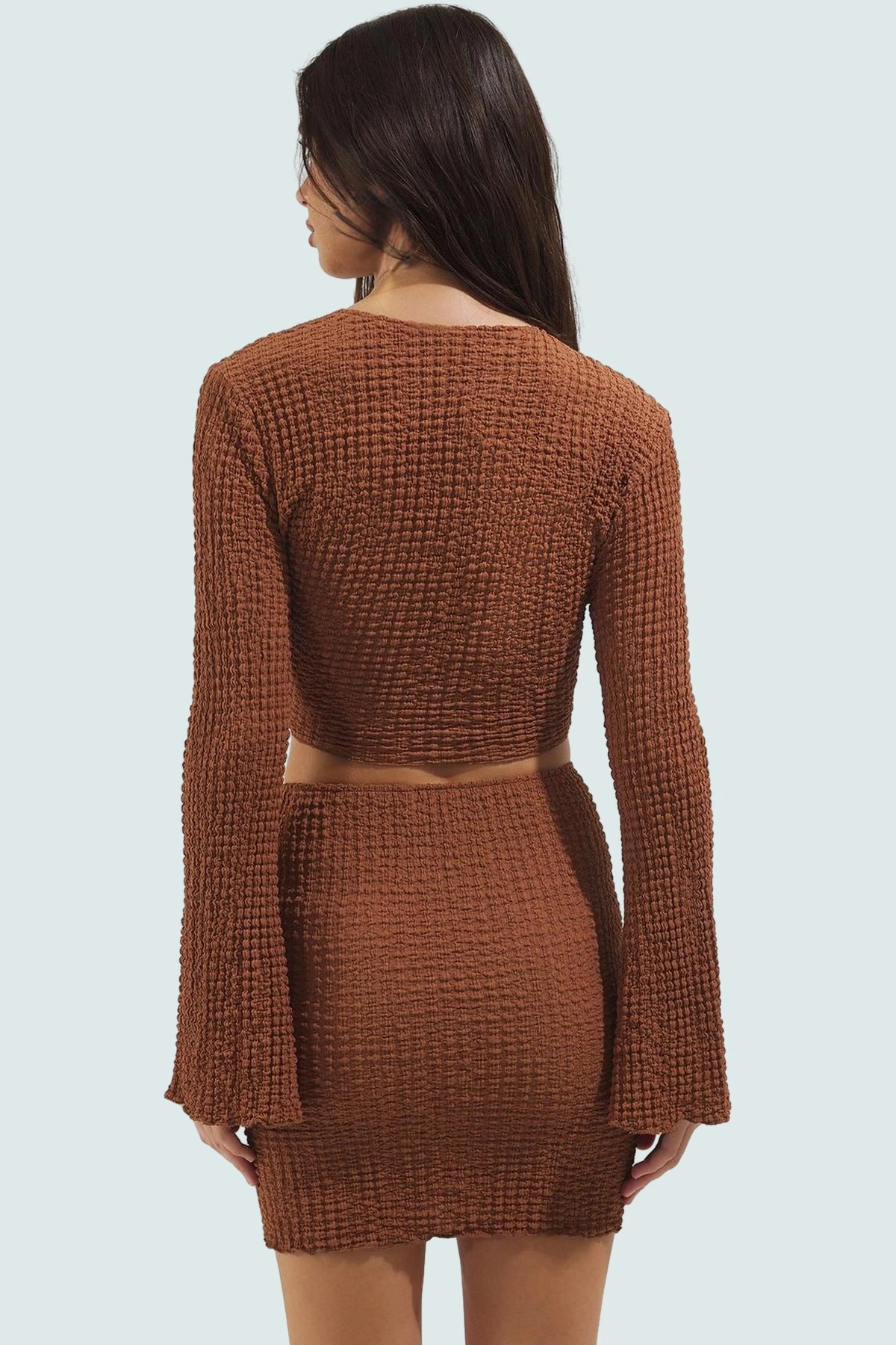 Yazlık Şık Mini Etek Bluz Takım Polyester Dokuma Kumaş Premium Kalite Zarifane Tasarım