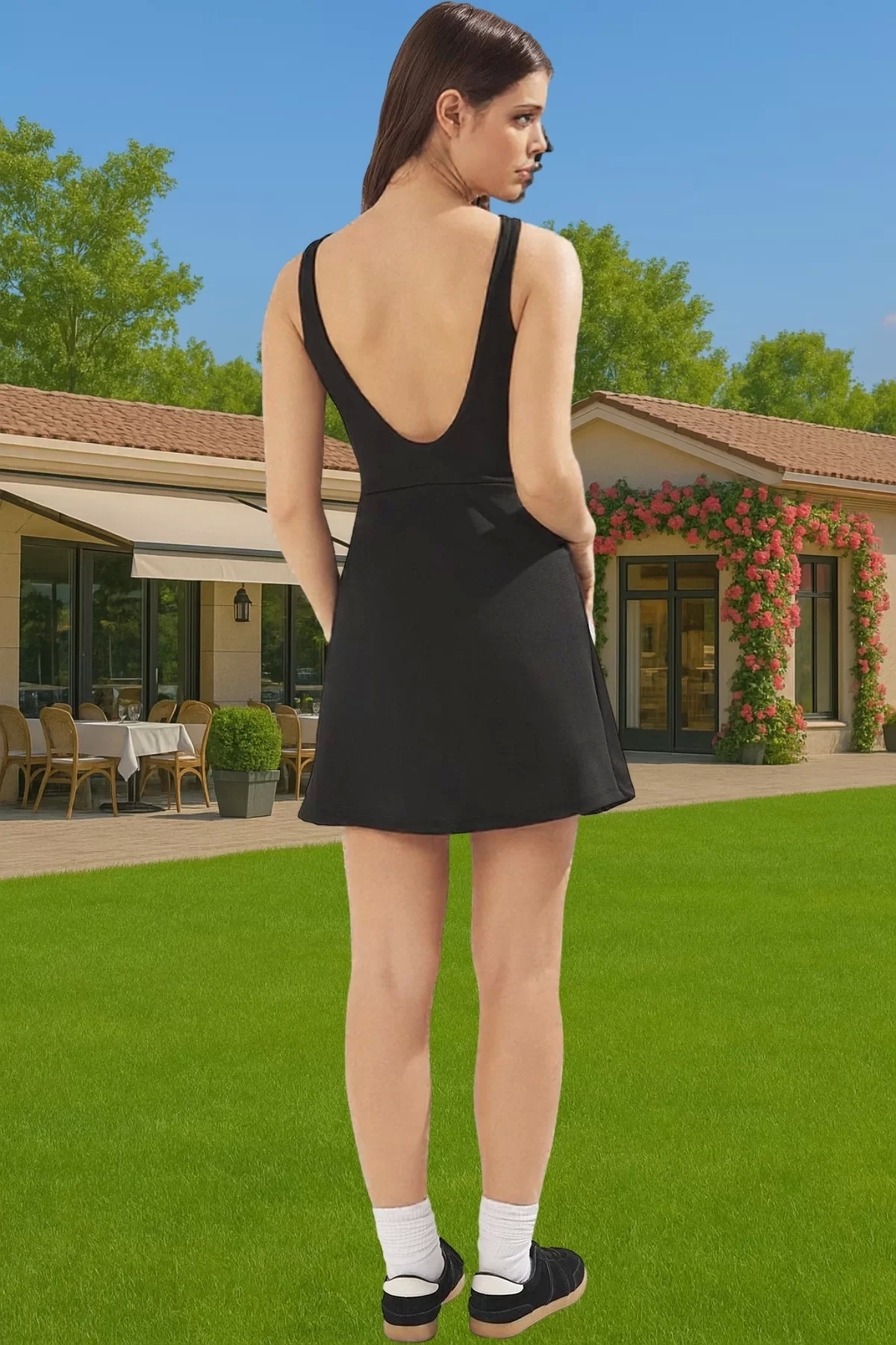 Kadın Mini Spor Elbise İçi Şortlu Örme Kumaş Rahat Yaz Koleksiyonu Günlük Kullanım Hafta Sonu