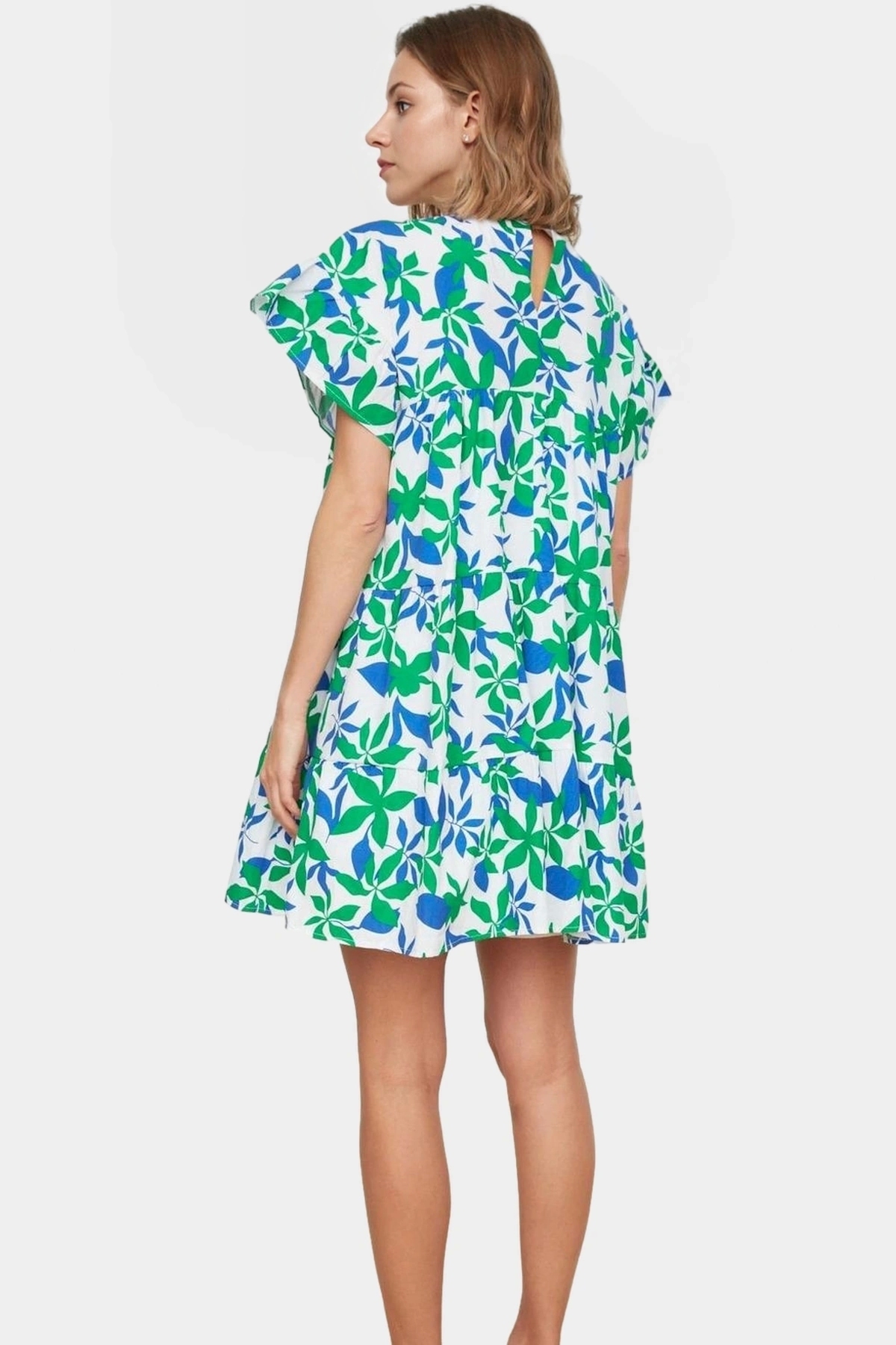 Kadın Çiçekli Desenli Mini Elbise Poplin Kumaş Rahat Günlük Stil Yaz Aylarının Vazgeçilmezi