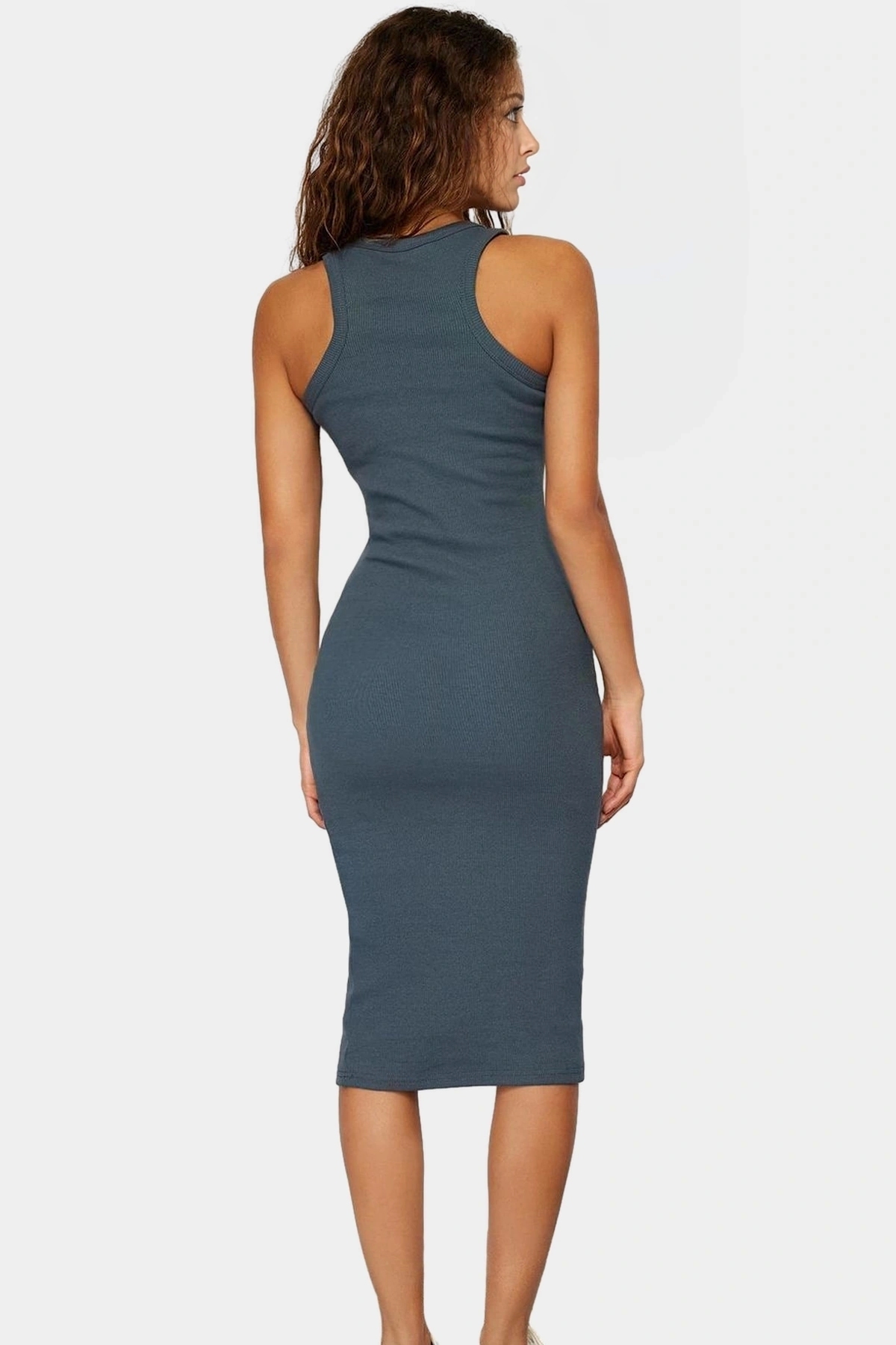 Kadın Midi Boy Örme Elbise Bodycon Kalıp Rahat Yazlık Şık Günlük Kullanım Kaliteli Malzeme