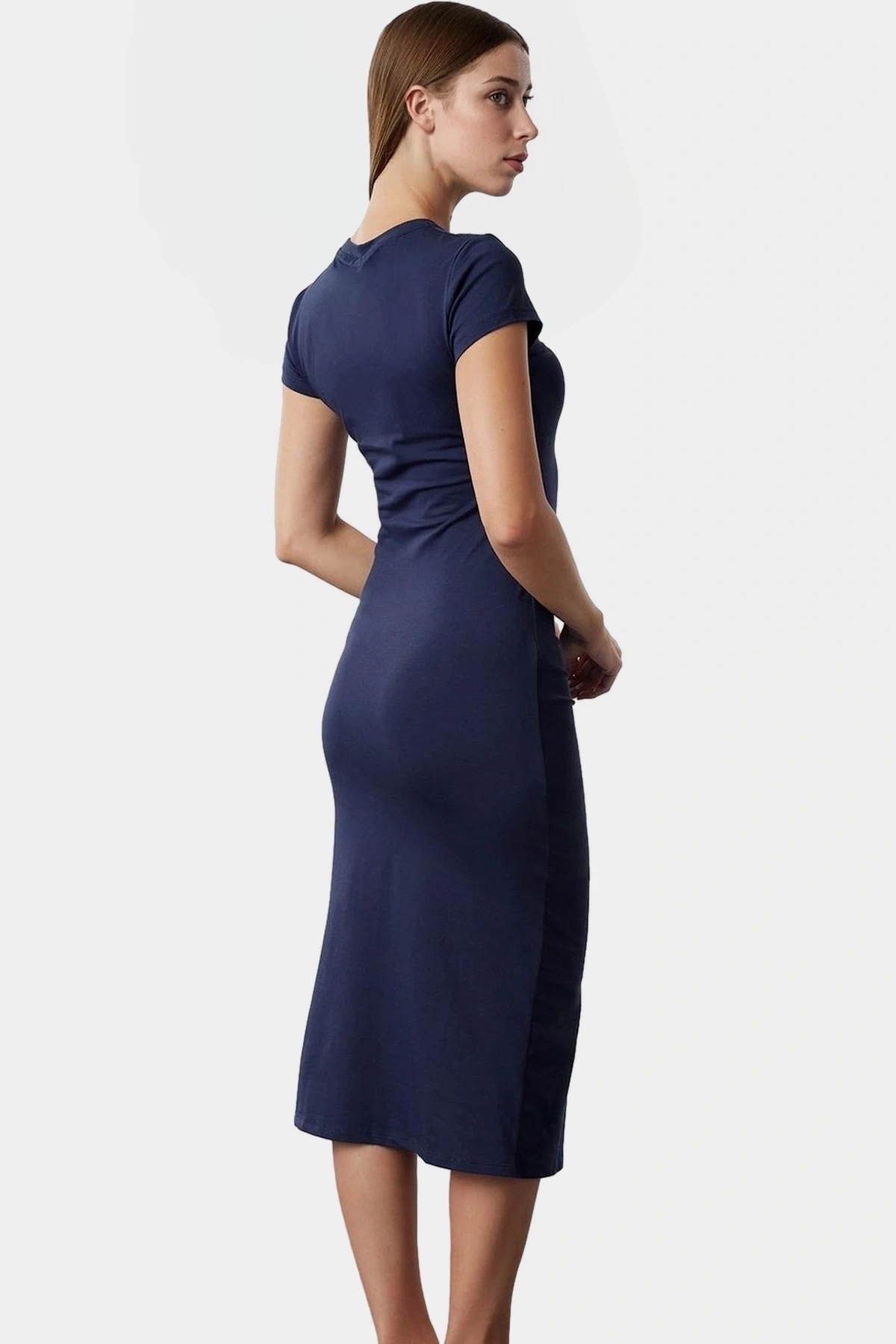 Kadın Midi Elbise Bodycon Kalıp Büzgü Detay Yazlık Günlük Kullanım Yaz Aylarının Vazgeçilmezi