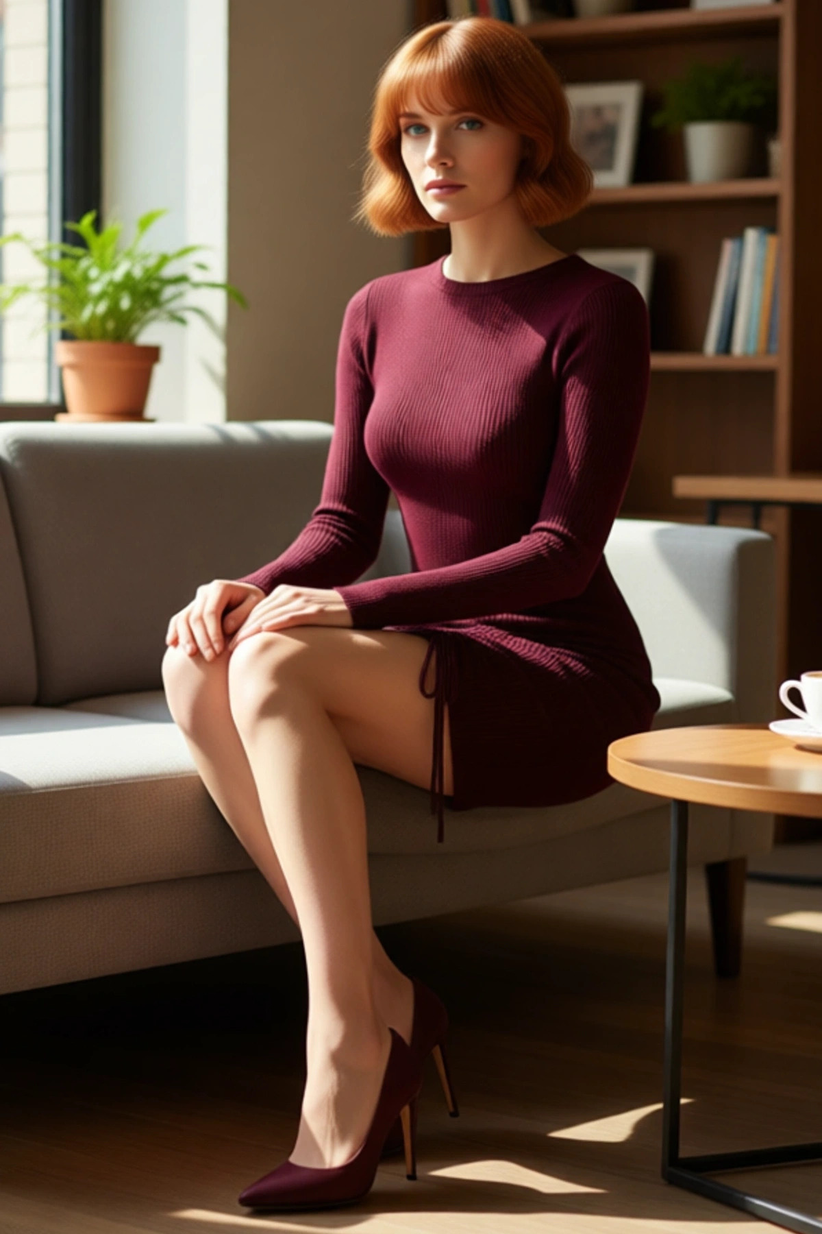 Kadın Triko Bodycon Uzun Kollu Büzgü Detaylı Mini Elbise İlkbahar Sonbahar Şık Görünüm Kaliteli