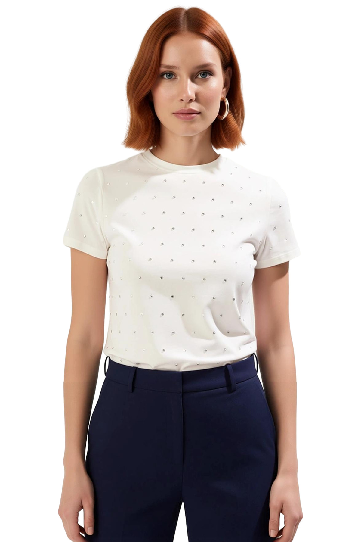 Yazlık Asimetrik Fitted Pamuklu T shirt Günlük Stil Profesyonel Görünüm Uzun Ömürlü