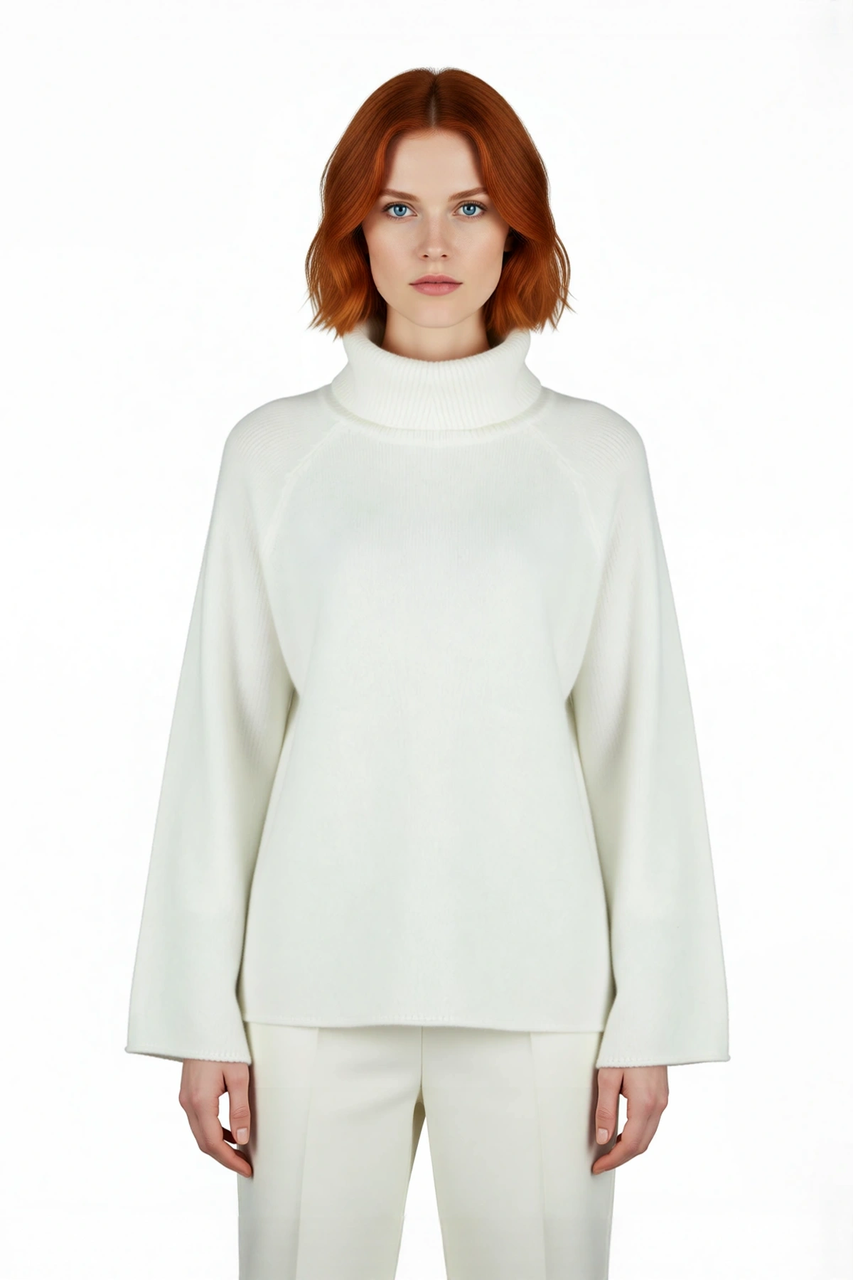 Kadın Oversize Balıkçı Yaka Reglan Kol Triko Kazak Kışlık Rahat Ve Şık Günlük Kombinler İçin İdeal