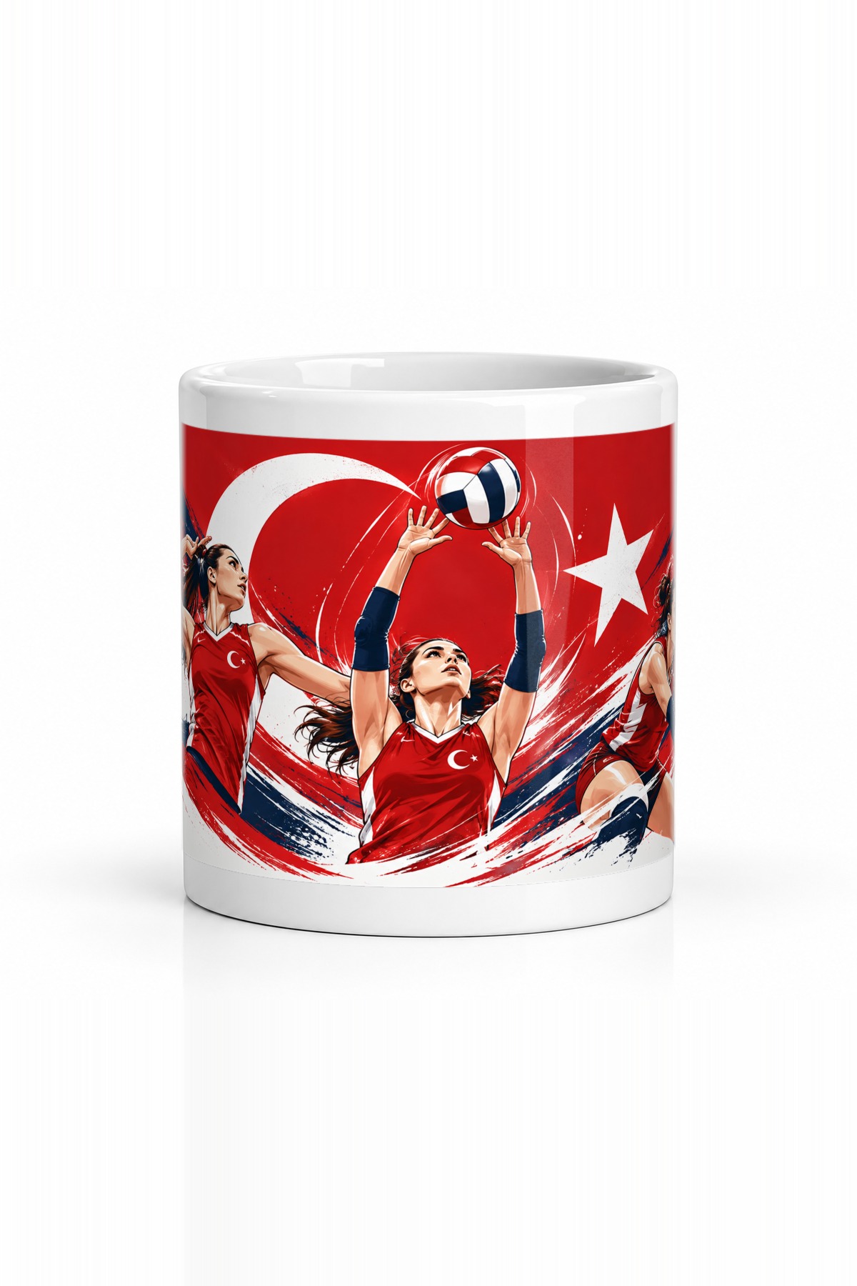 Seramik Kupa Türkiye Voleybol Baskılı 300 ml Hediyelik Kahve Çay Kupası Özel Tasarım Kahve Kupası