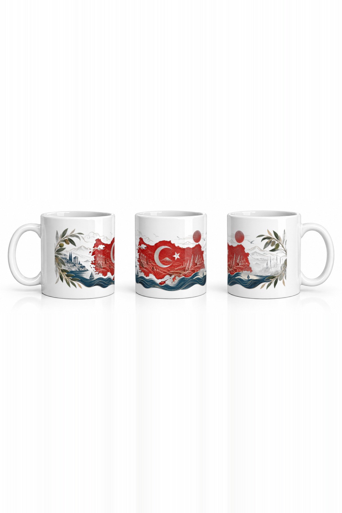Seramik Kupa Türkiye Haritası Baskılı 300 ml Hediyelik Kahve Çay Kupası Ofis Ev Özel Tasarım