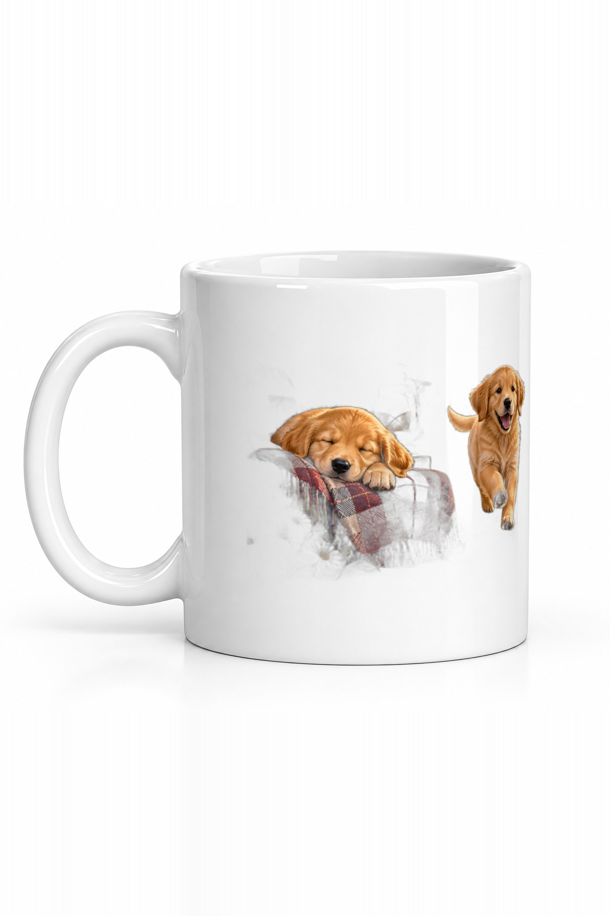 Seramik Kupa Golden Retriever Baskılı 300 ml Hediyelik Kahve Çay Kupası Ofis Ev Özel Tasarım