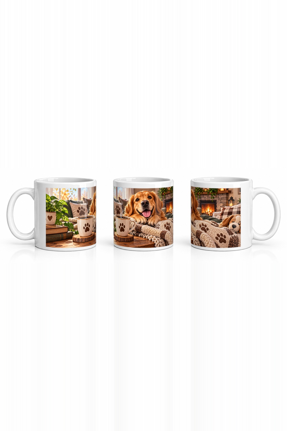 Seramik Kupa Rahat Köpek Baskılı 300 ml Hediyelik Kahve Çay Kupası Ev Ofis Özel Tasarım Kahve Kupası