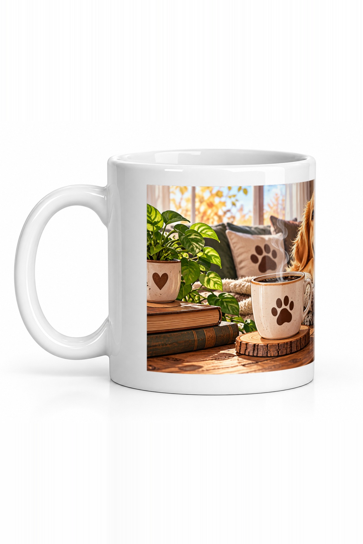 Seramik Kupa Rahat Köpek Baskılı 300 ml Hediyelik Kahve Çay Kupası Ev Ofis Özel Tasarım Kahve Kupası