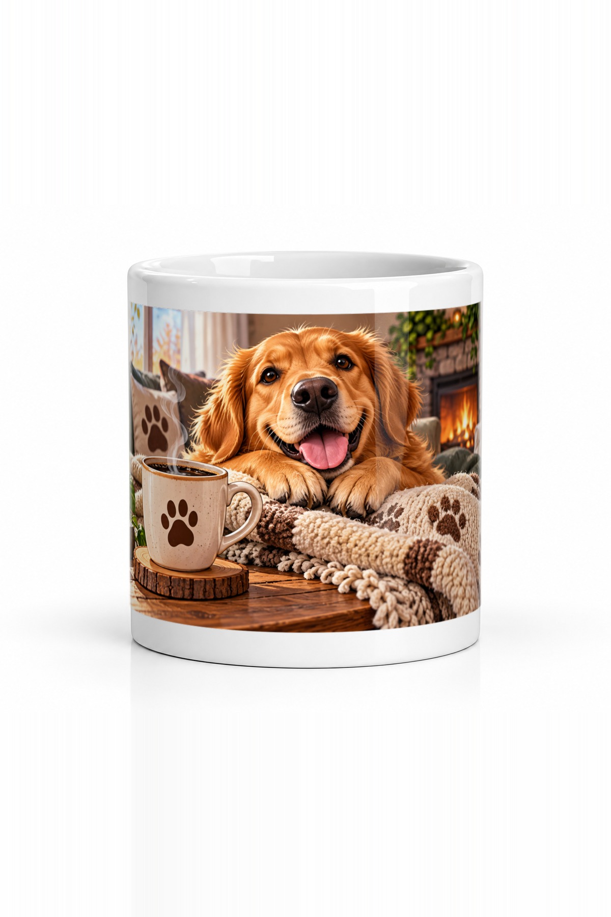 Seramik Kupa Rahat Köpek Baskılı 300 ml Hediyelik Kahve Çay Kupası Ev Ofis Özel Tasarım Kahve Kupası