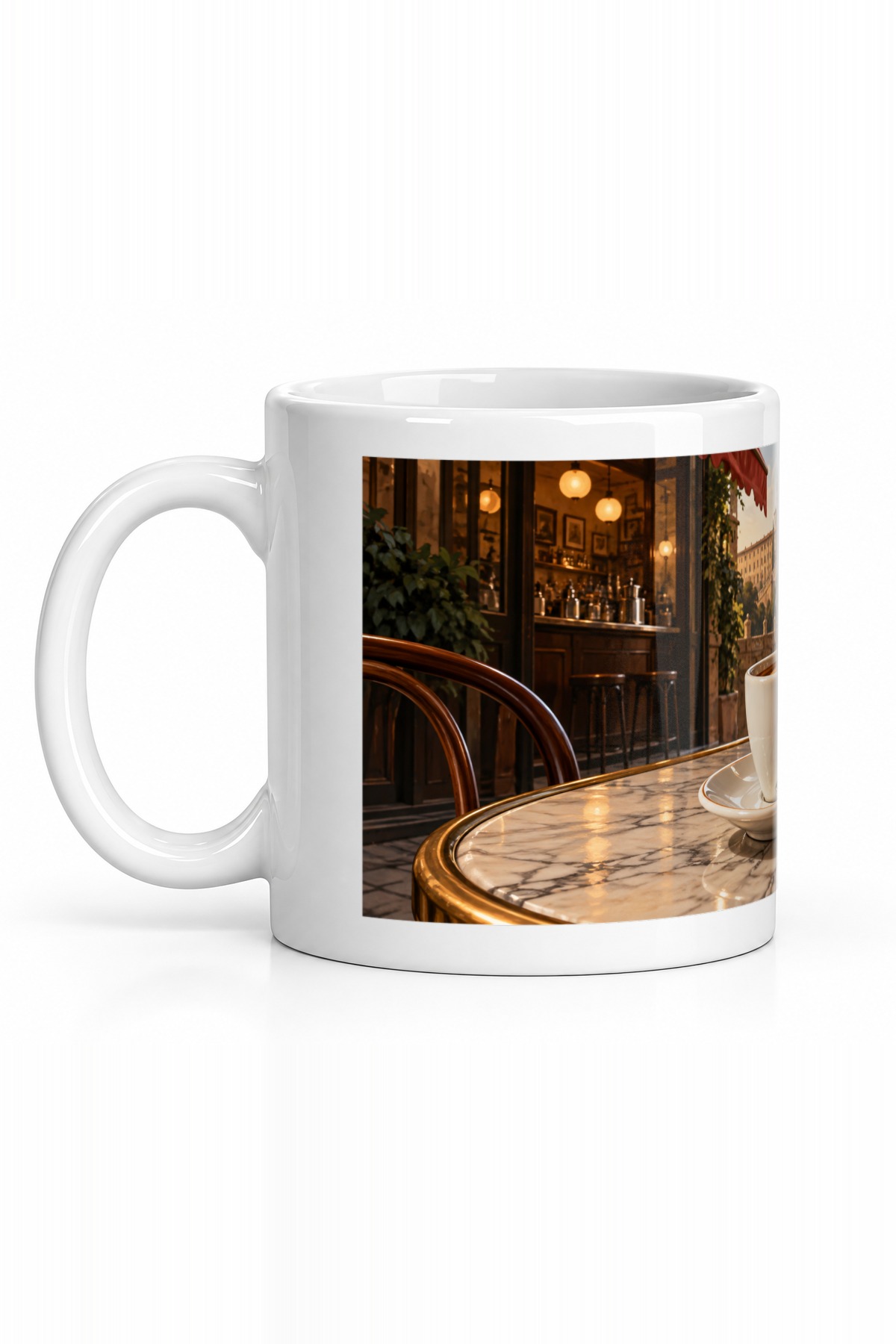 Seramik Kupa Espresso Temalı Baskılı 300 ml Kahve Çay Kupası Hediyelik Ofis Özel Tasarım Çay Bardağı