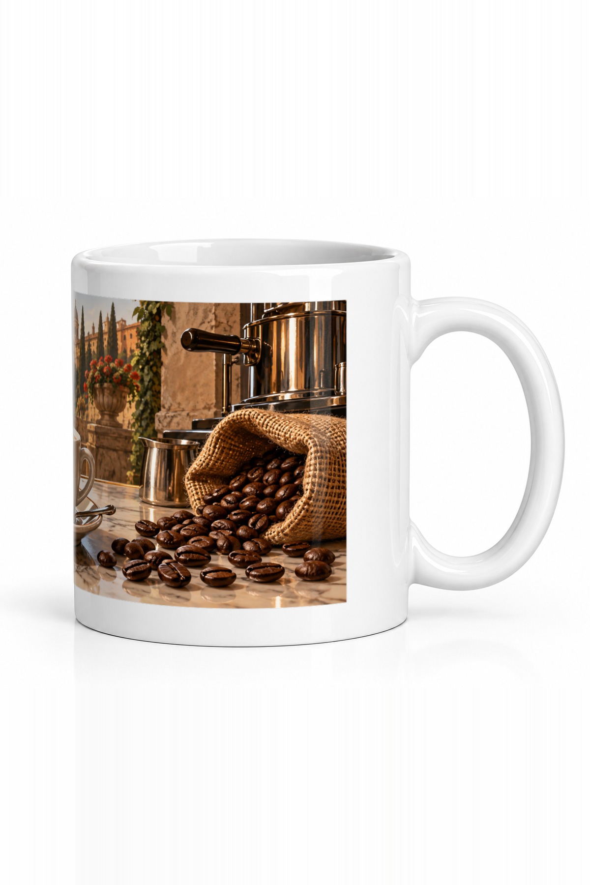 Seramik Kupa Espresso Temalı Baskılı 300 ml Kahve Çay Kupası Hediyelik Ofis Özel Tasarım Çay Bardağı