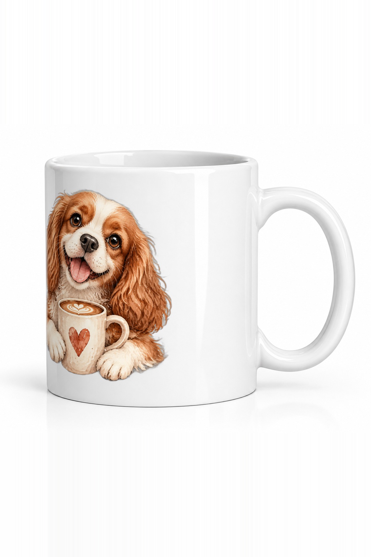 Seramik Kupa Köpek Baskılı 300 ml Sevimli Hayvan Temalı Hediyelik Kahve Çay Kupası Özel Tasarım