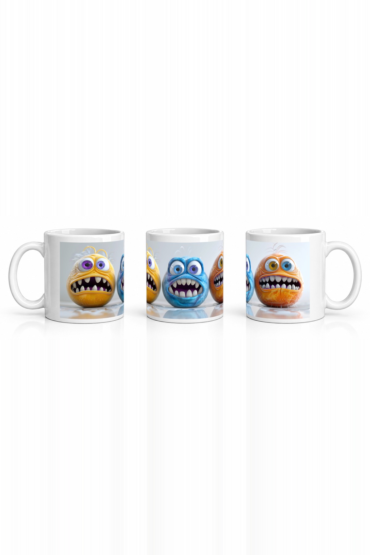 Seramik Kupa Vahşi Monster Şovı Baskılı 300 ml Hediyelik Eğlenceli Kahve Çay Kupası Özel Tasarım