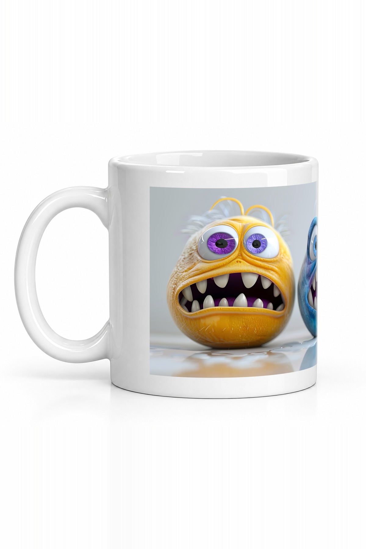 Seramik Kupa Vahşi Monster Şovı Baskılı 300 ml Hediyelik Eğlenceli Kahve Çay Kupası Özel Tasarım