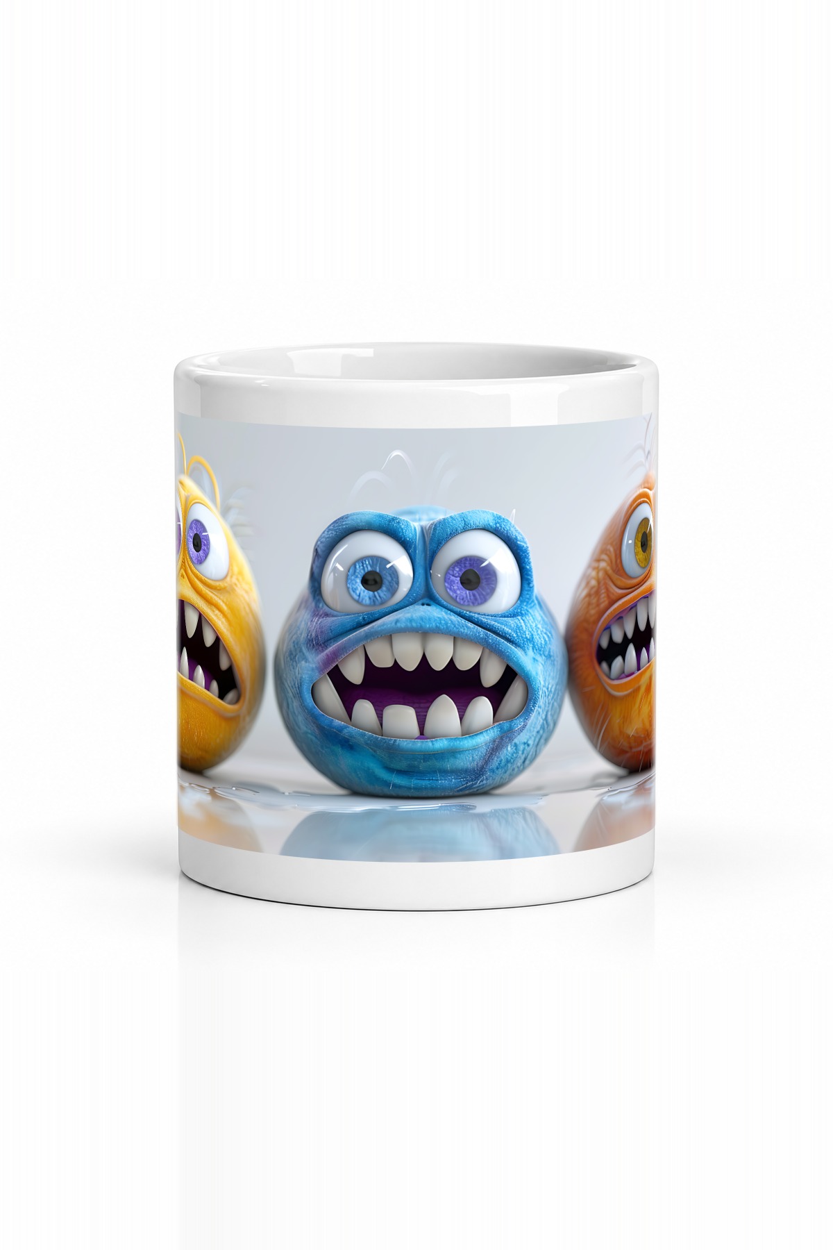 Seramik Kupa Vahşi Monster Şovı Baskılı 300 ml Hediyelik Eğlenceli Kahve Çay Kupası Özel Tasarım