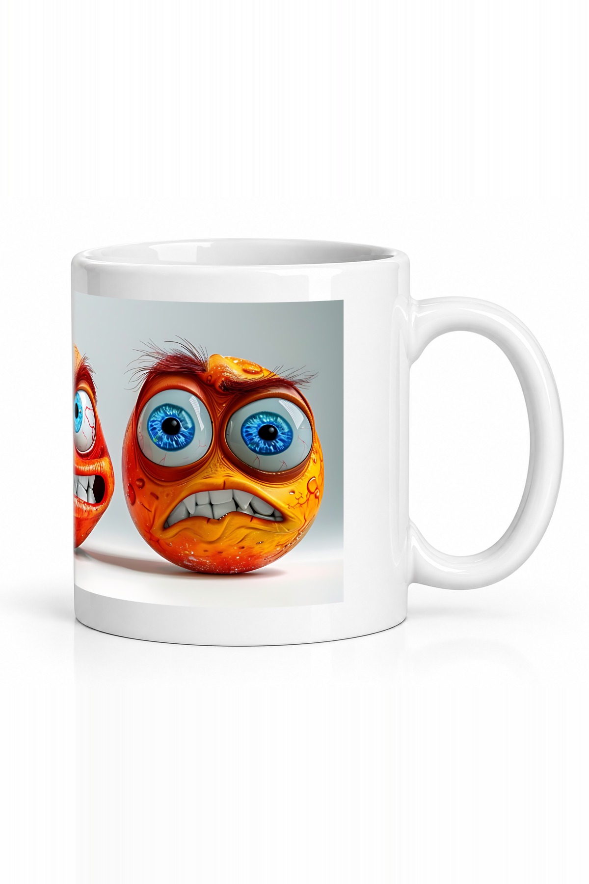 Seramik Kupa Duygusal Monster Karakterleri Baskılı 300 ml Hediyelik Kahve Çay Kupası Özel Tasarım