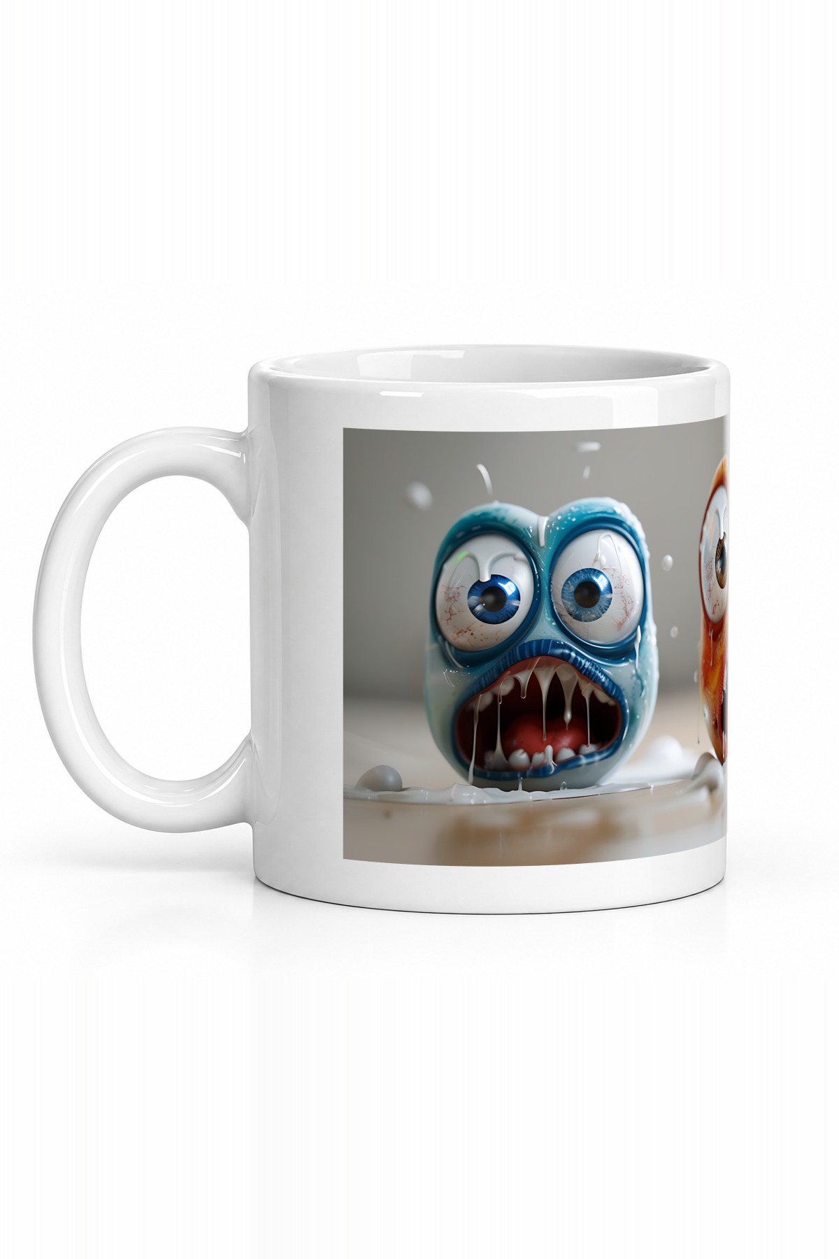Seramik Kupa Dişli Buz Canavarları Baskılı 300 ml Hediyelik Fantezi Kahve Çay Kupası Özel Tasarım