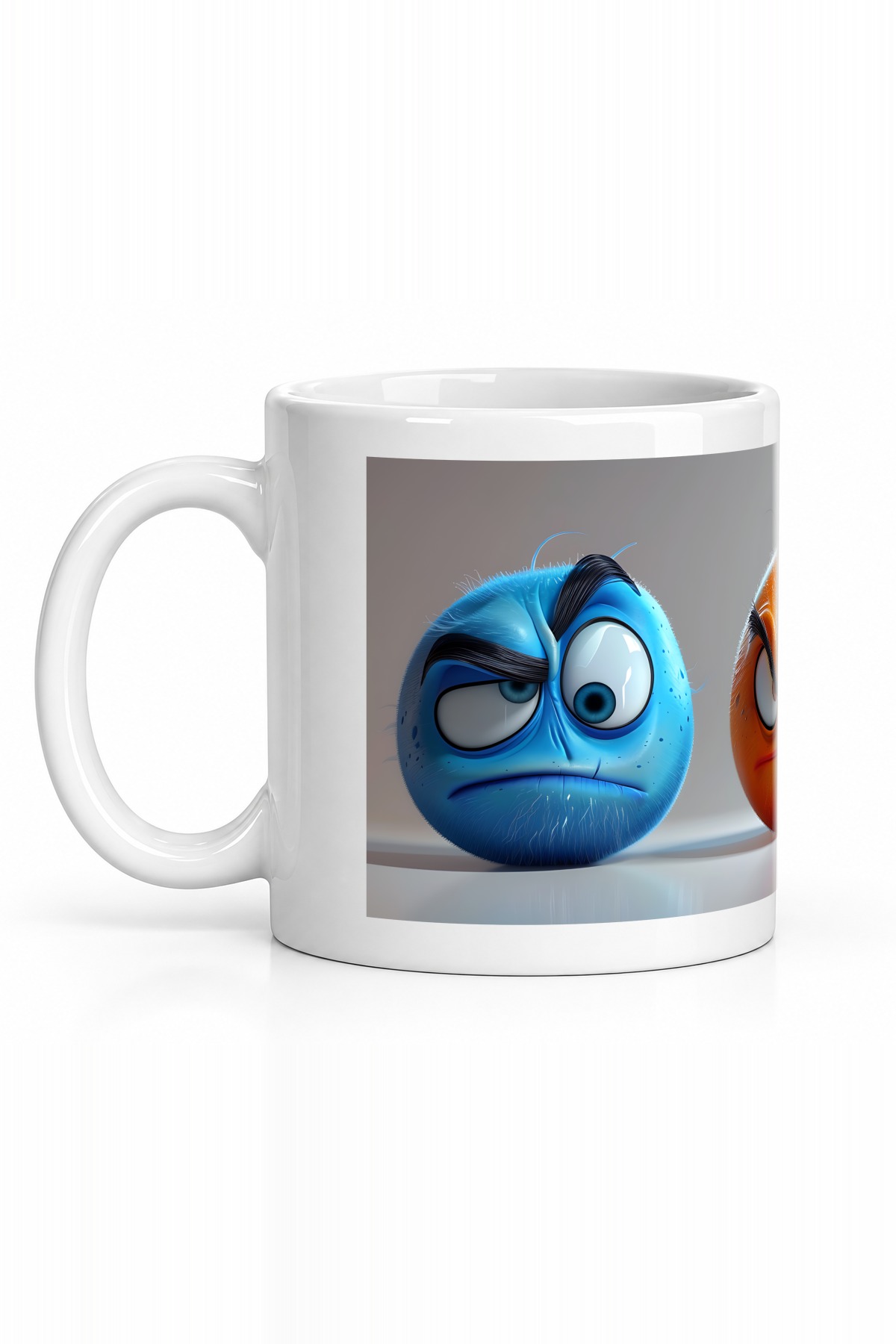 Seramik Kupa Duygusal Emoji Karakterler Baskılı 300 ml Hediyelik Kahve Çay Kupası Özel Tasarım