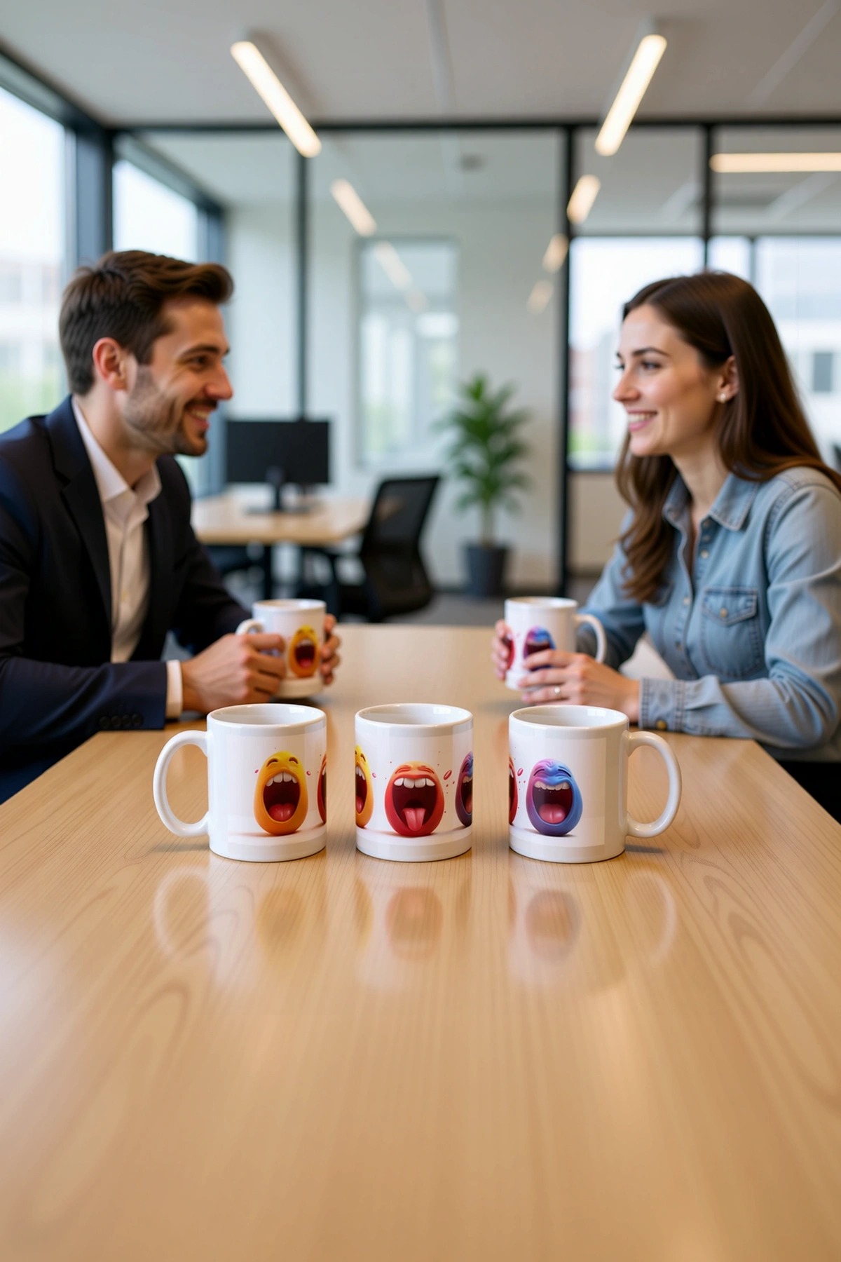 Seramik Kupa Dil Çıkaran Emoji Yüzler Baskılı 300 ml Hediyelik Kahve Çay Kupası Özel Tasarım