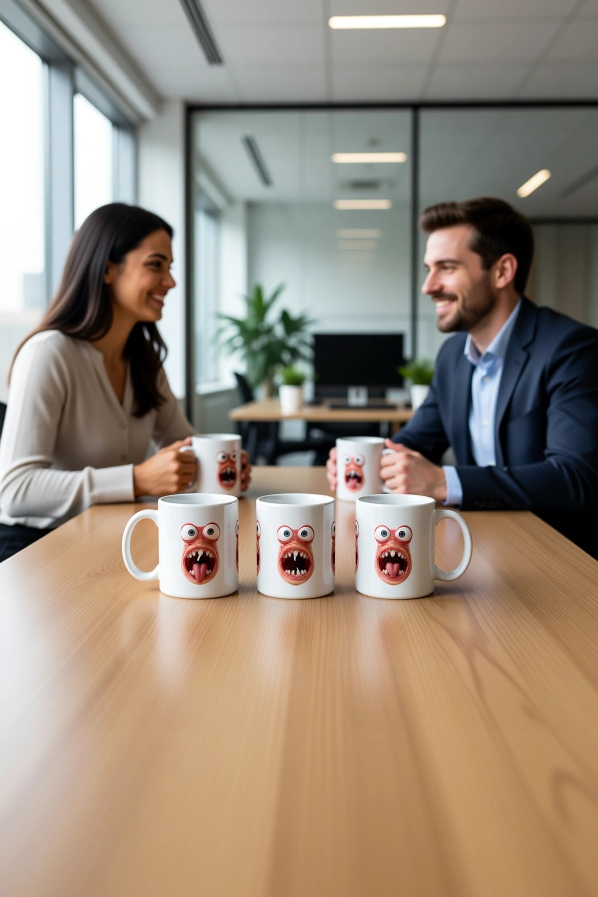 Seramik Kupa Komik Canavar Karakterleri Baskılı 300 ml Hediyelik Ofis Kahve Çay Kupası Özel Tasarım