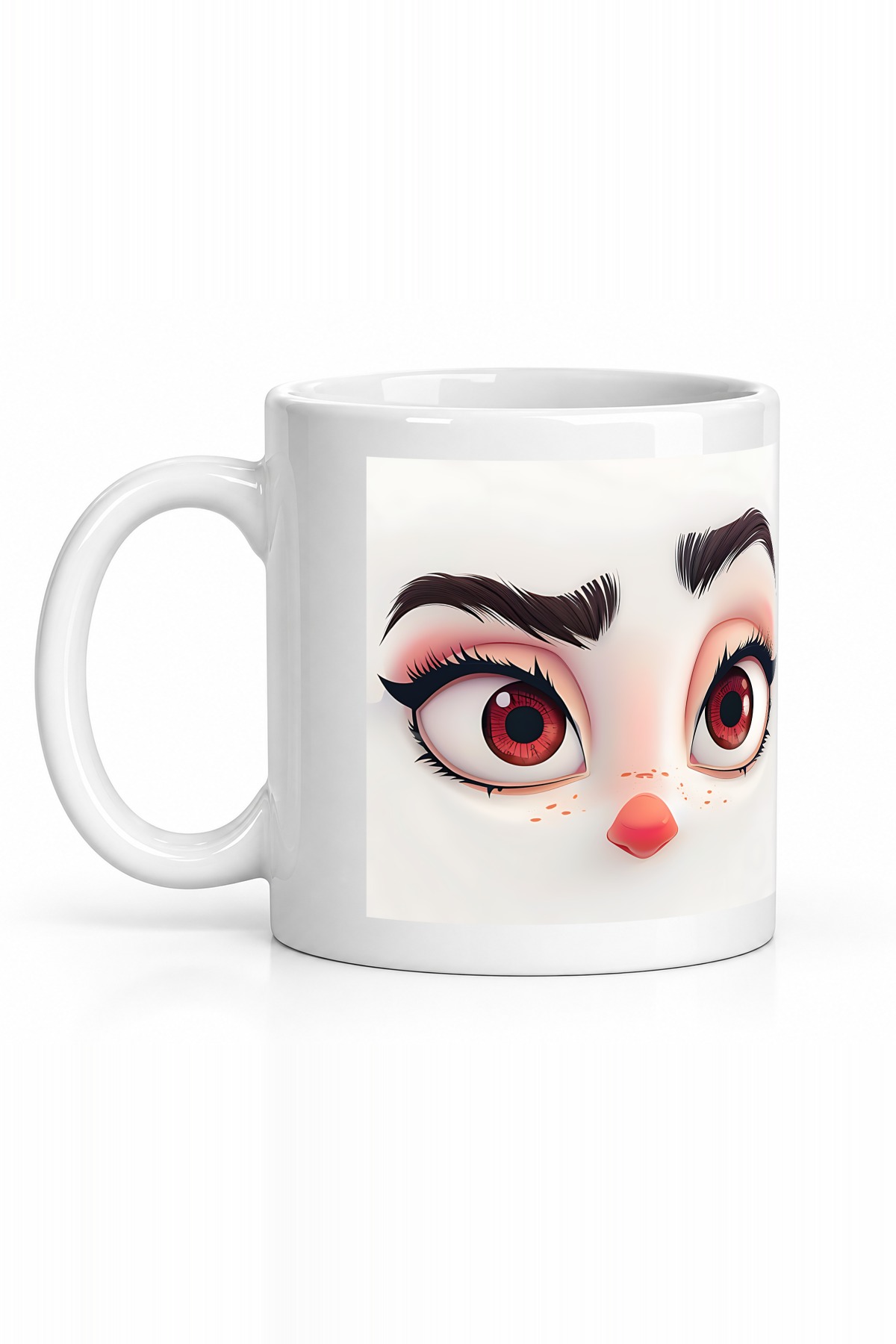 Seramik Kupa Anime Göz Tasarımı Baskılı 300 ml Hediyelik Kahve Çay Kupası Özel Tasarım Kahve Kupası