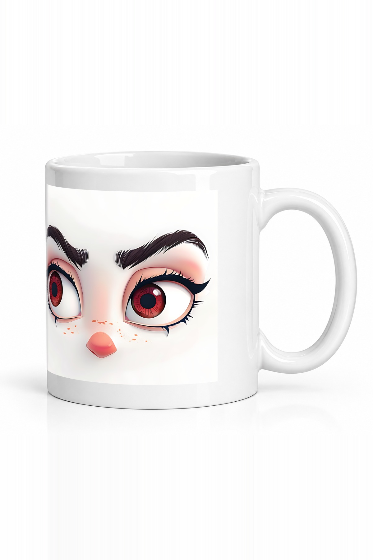 Seramik Kupa Anime Göz Tasarımı Baskılı 300 ml Hediyelik Kahve Çay Kupası Özel Tasarım Kahve Kupası