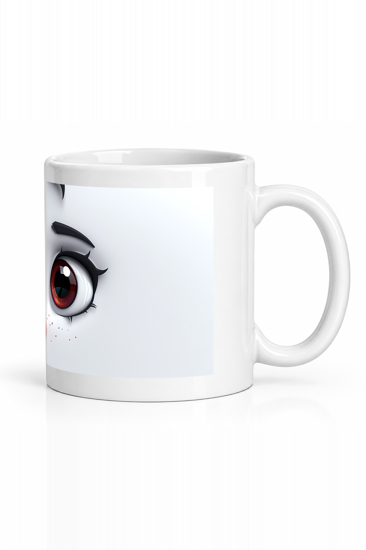 Seramik Kupa Şaşkın Yüz Baskılı 300 ml Duygusal Karakter Hediyelik Kahve Çay Özel Tasarım Ofis