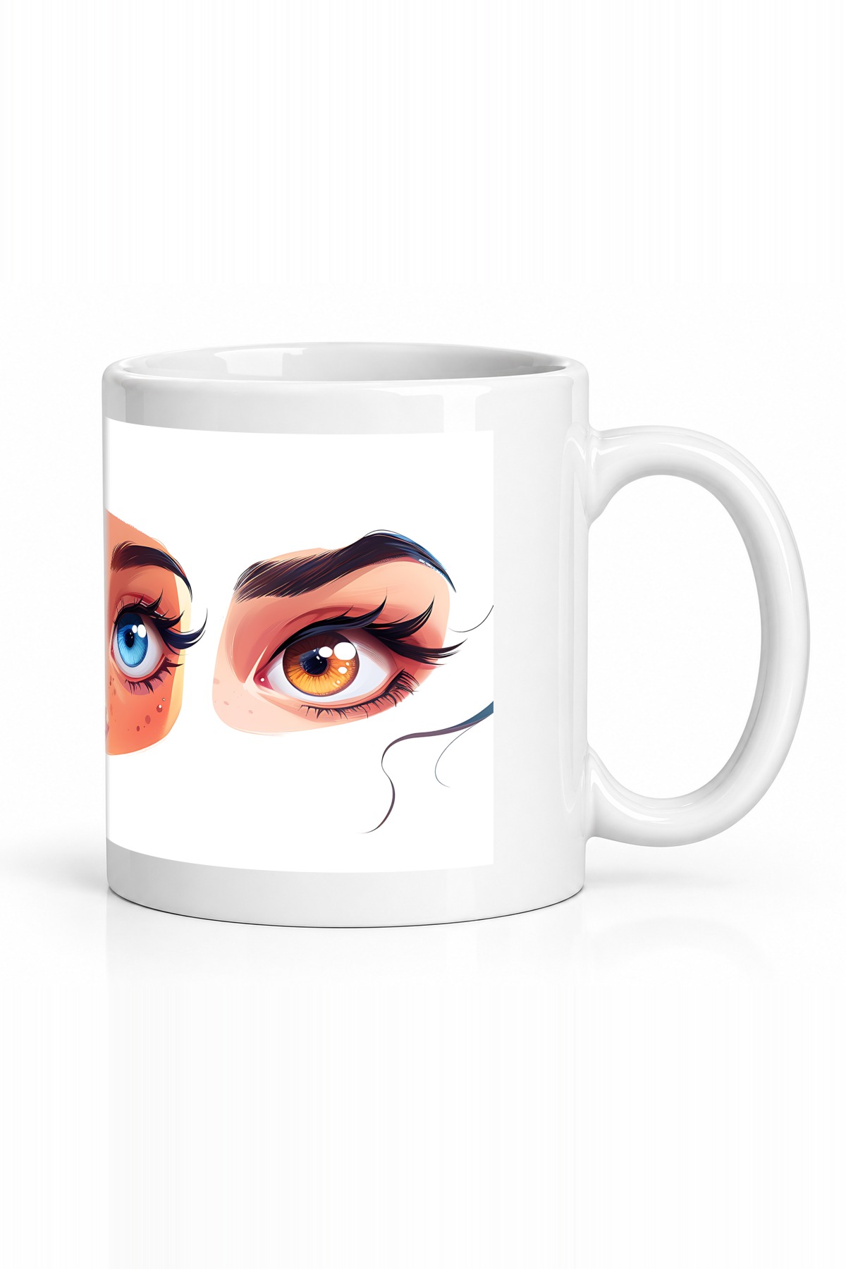 Seramik Kupa Anime Kız Yüz Baskılı 300 ml Hediyelik Kahve Çay Bardağı Ofis Ev Özel Tasarım