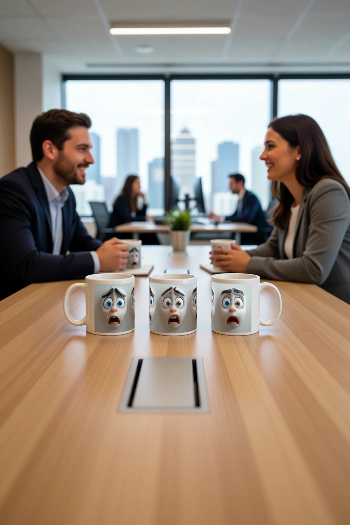 Seramik Kupa Duygusal Yüz İfadesi Baskılı 300 ml Hediyelik Kahve Çay Kupası Özel Tasarım Çay Bardağı