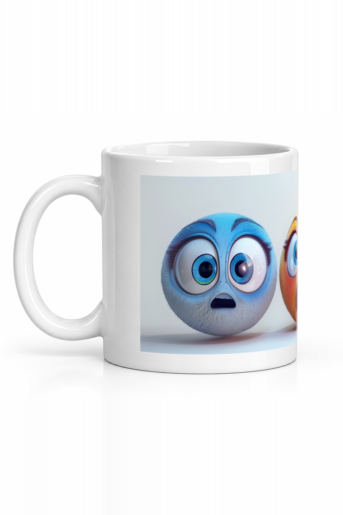 Seramik Kupa Animasyon Yüz Emojileri Baskılı 300 ml Hediyelik Kahve Çay Kupası Özel Tasarım Ofis