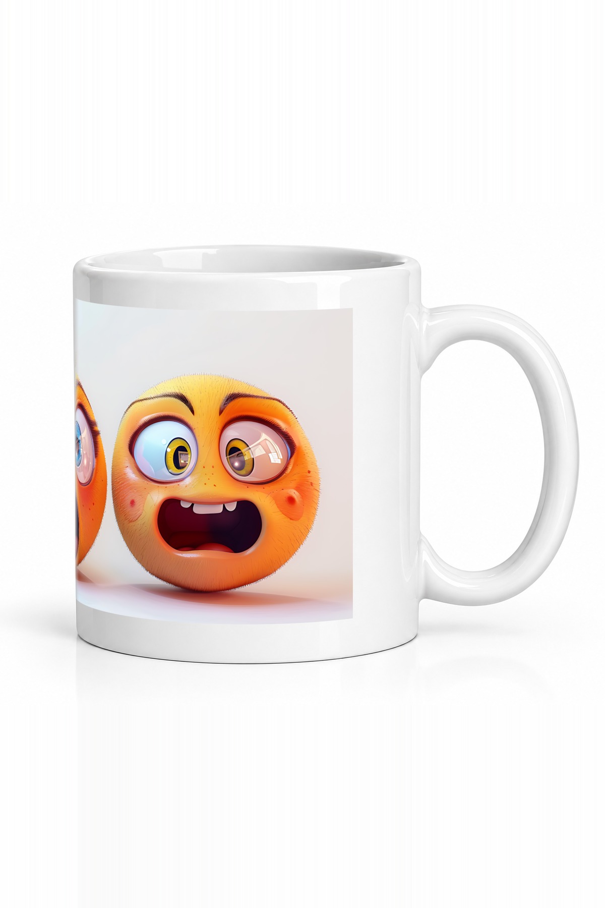 Seramik Kupa Animasyon Yüz Emojileri Baskılı 300 ml Hediyelik Kahve Çay Kupası Özel Tasarım Ofis