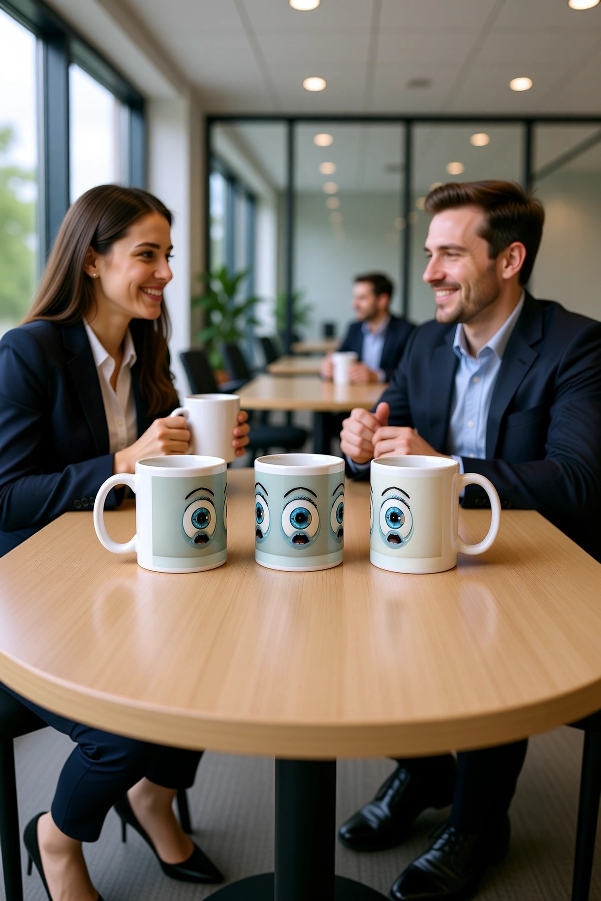 Seramik Kupa Şaşkın İfade Emoji Baskılı 300 ml Hediyelik Kahve Çay Kupası Özel Tasarım Kahve Kupası