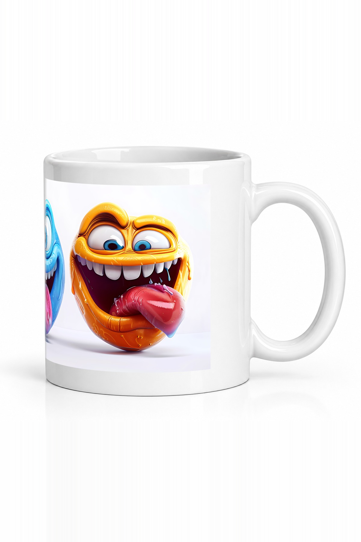 Seramik Kupa Komik Dil Çıkaran Karakterler Baskılı 300 ml Hediyelik Ofis Kahve Çay Özel Tasarım