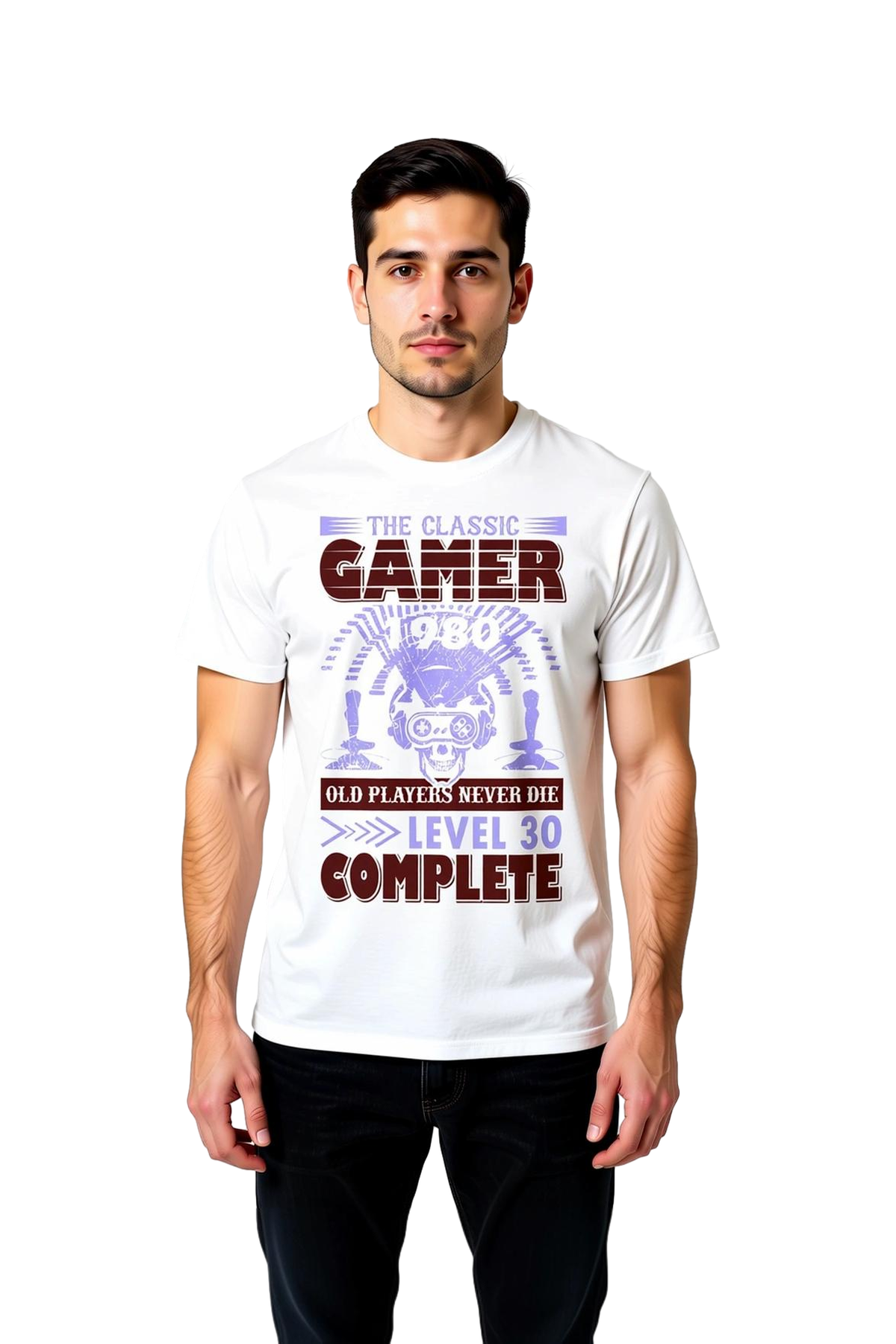 Erkek Retro Oyun Baskılı Tişört Klasik Gamer Level Tamamlandı Nostalji Günlük Rahat Modern Şık Zarif