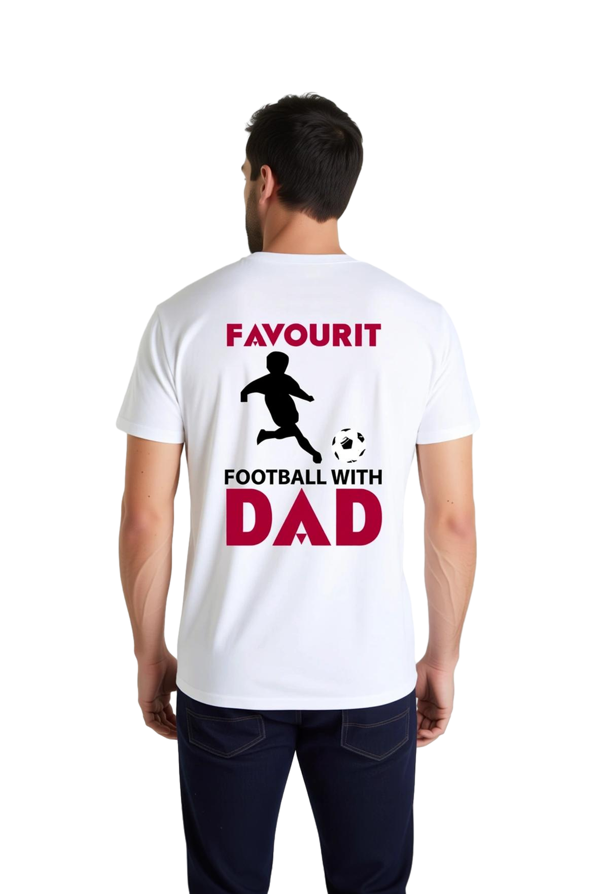 Baba ile Favori Futbol Anısı Baskılı Erkek Tişört